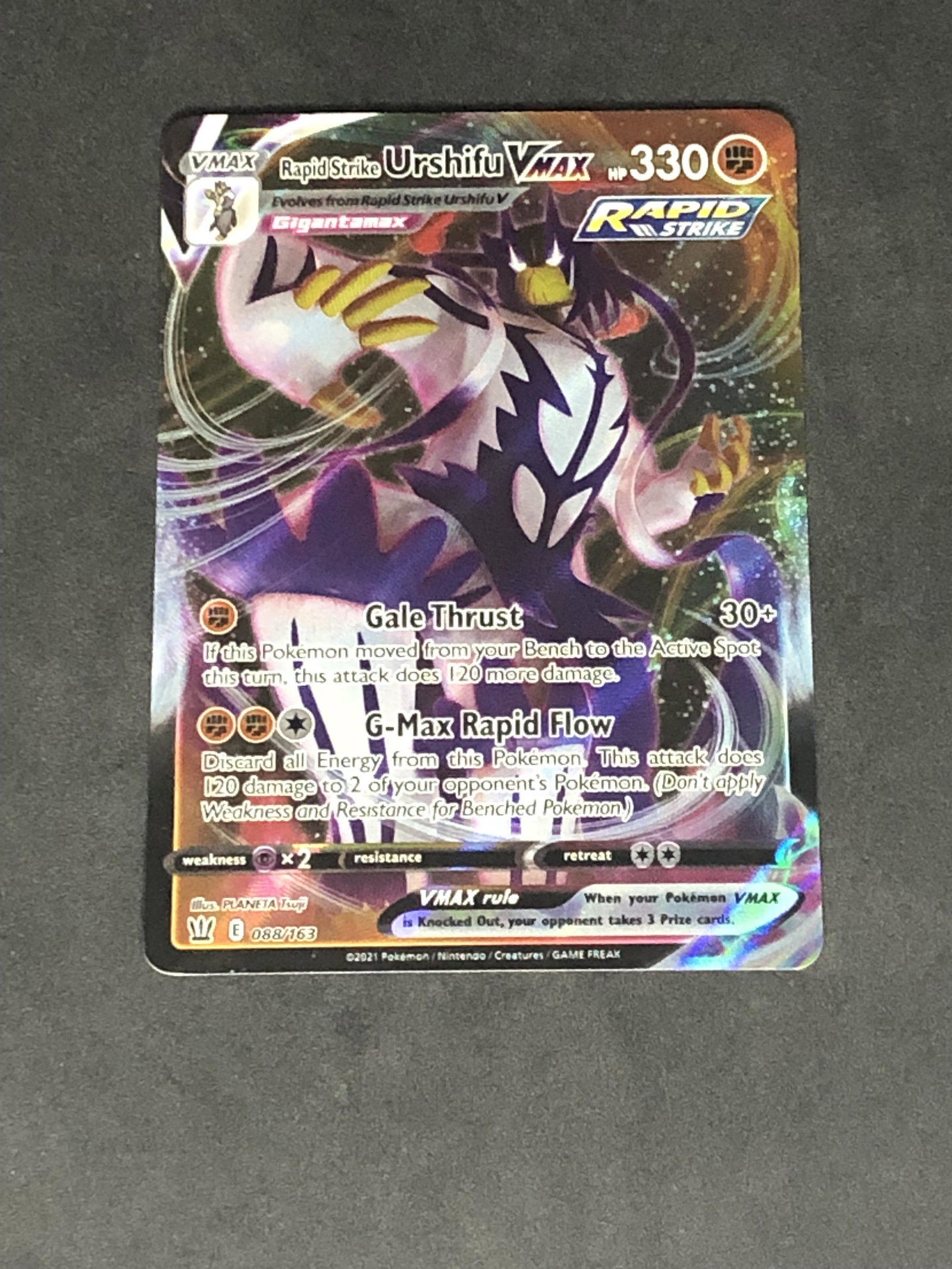 Rapid Strike Urshifu VMAX Full Art Pokemon Card: Rapid Strike Urshifu VMAX Full Art Pokemon Card
