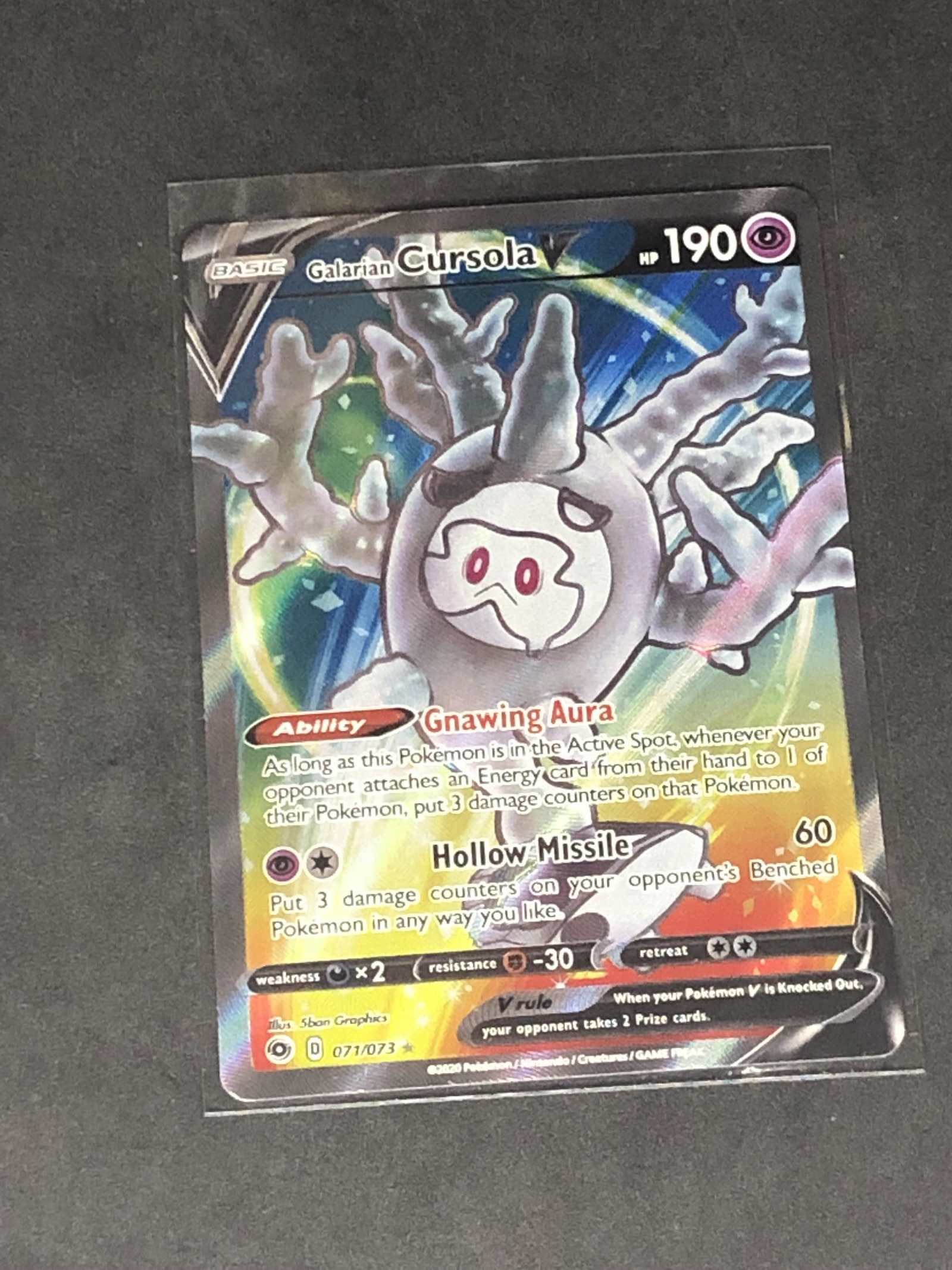 Galarian Cursola V Full Art Pokemon Card: Galarian Cursola V Full Art Pokemon Card