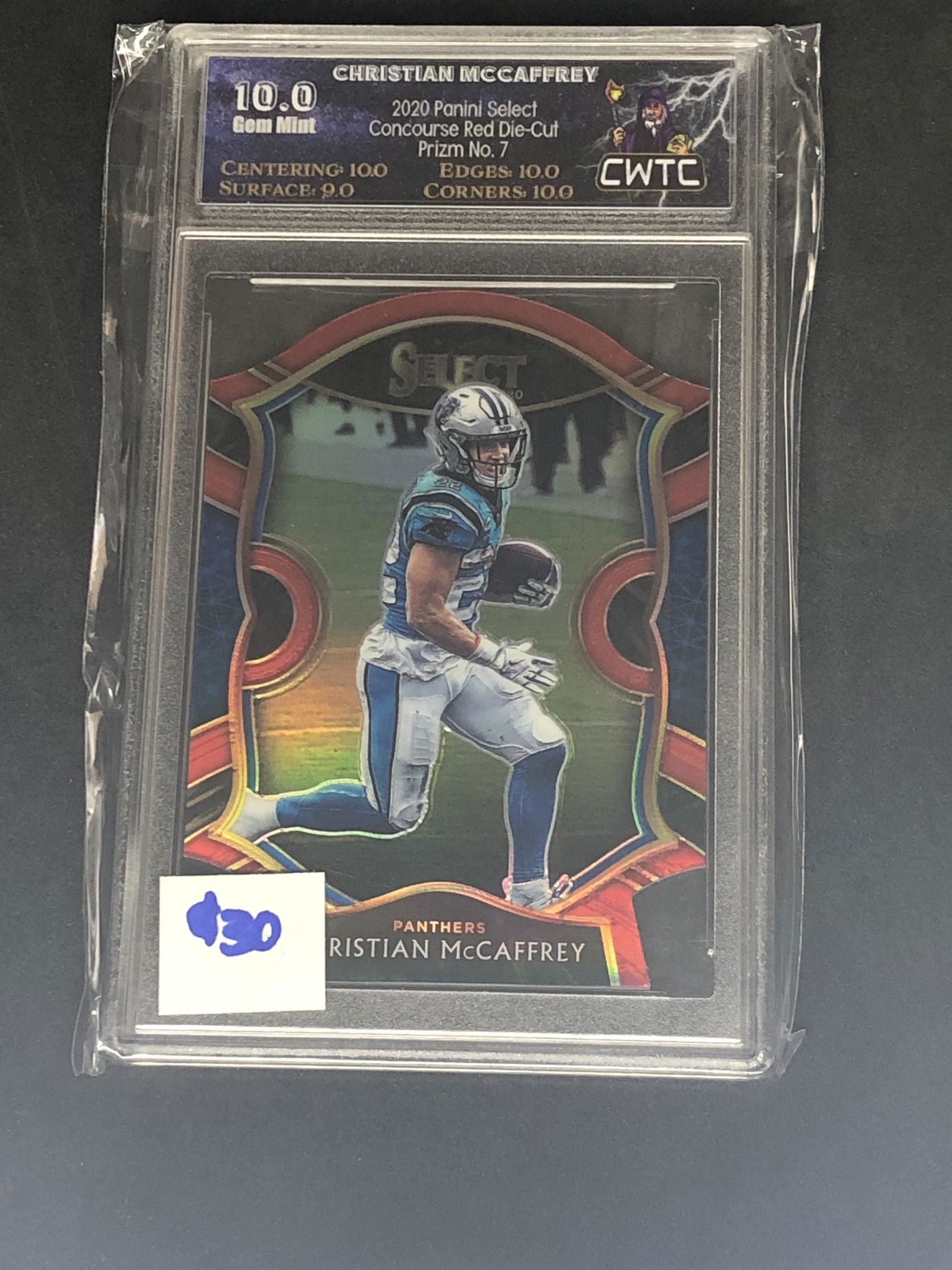 Christian McCaffrey Panini red Select Die-Cut Graded (1 of 1)