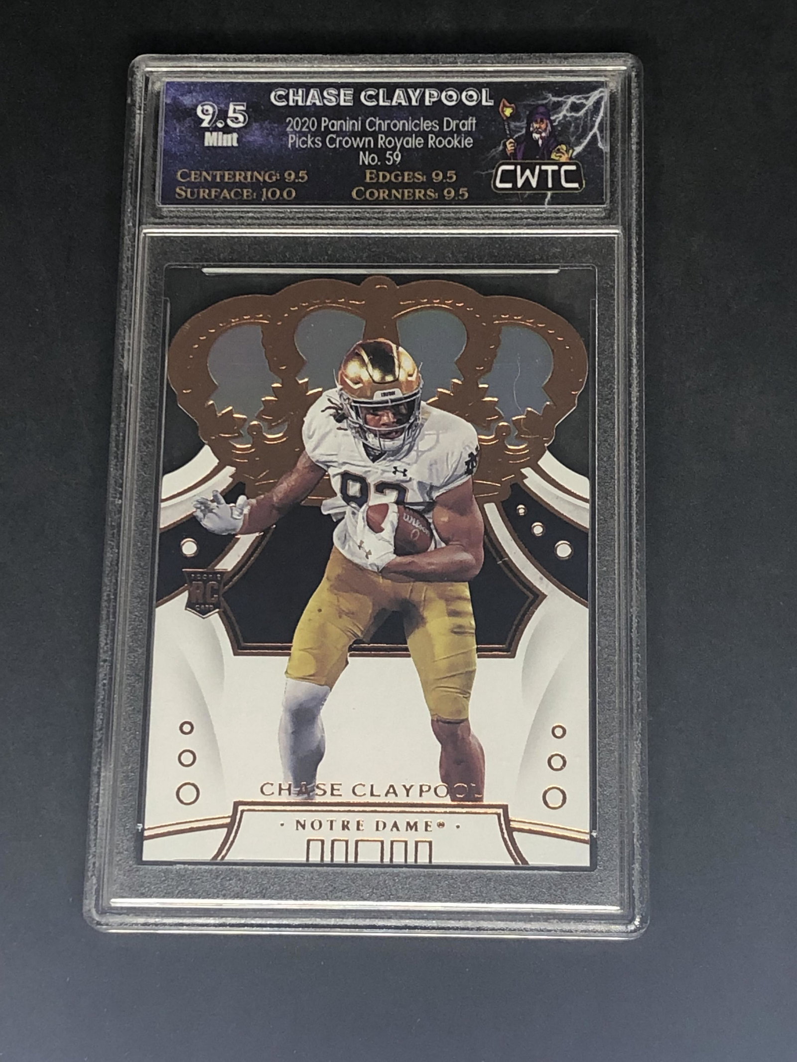 Chase Claypool Panini Crown Royale Graded CWTC 9.5: Chase Claypool Panini Crown Royale Graded CWTC 9.5