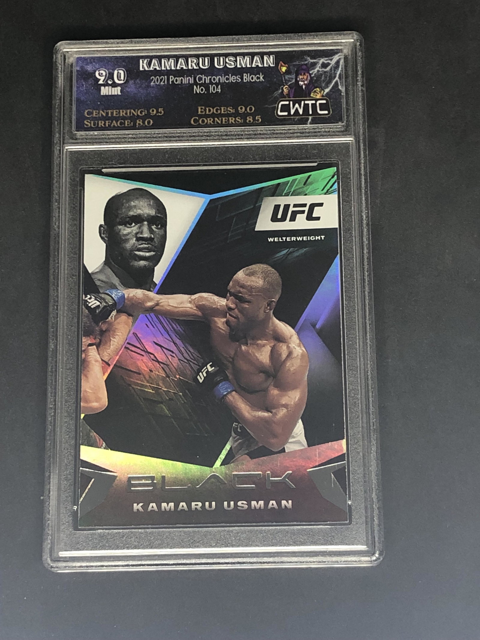 Kamaru Usman Panini Black Graded CWTC 9: Kamaru Usman Panini Black Graded CWTC 9