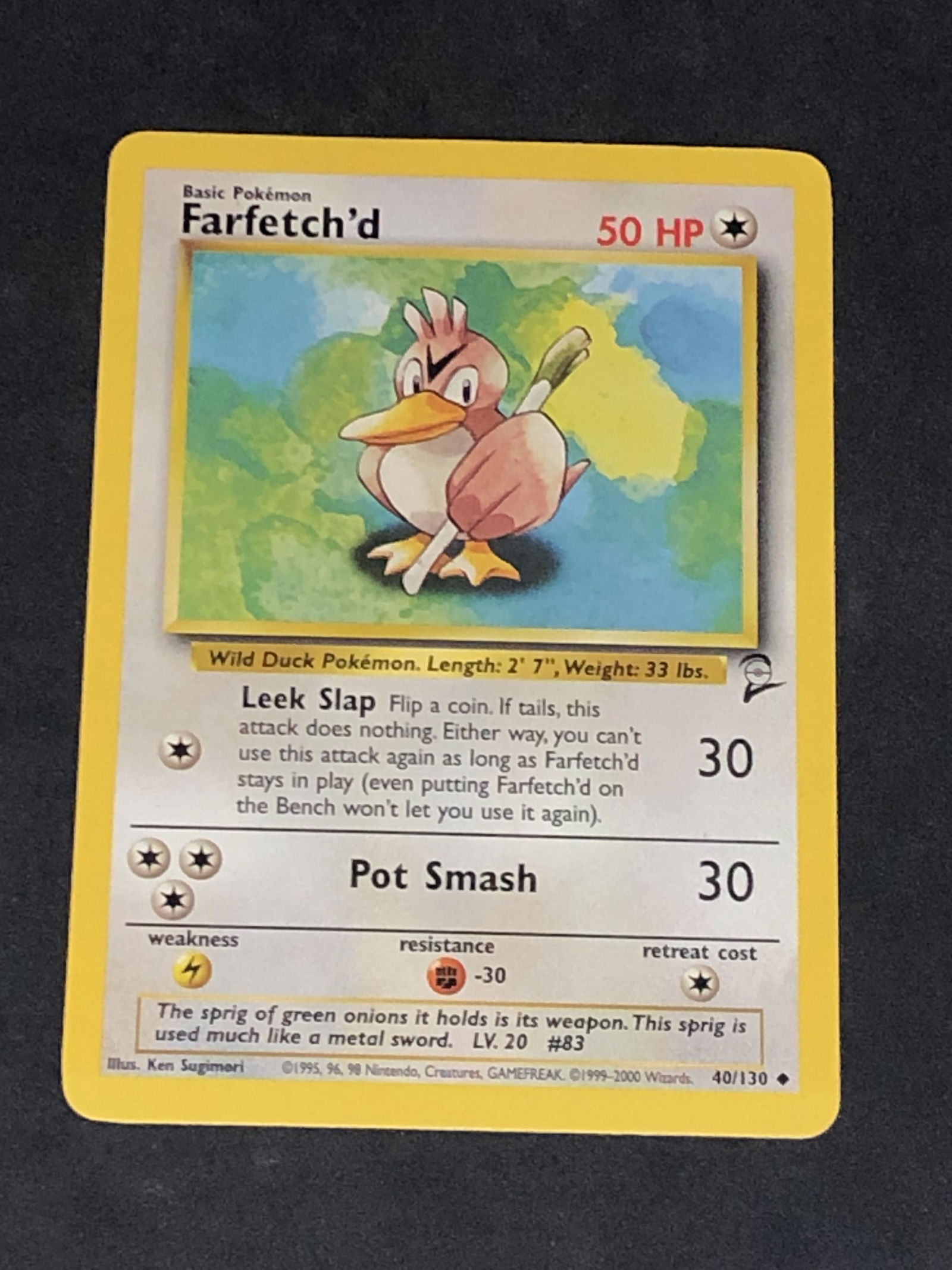 Vintage Base Set 2 Farfetch'd Pokemon Card (1 of 1)