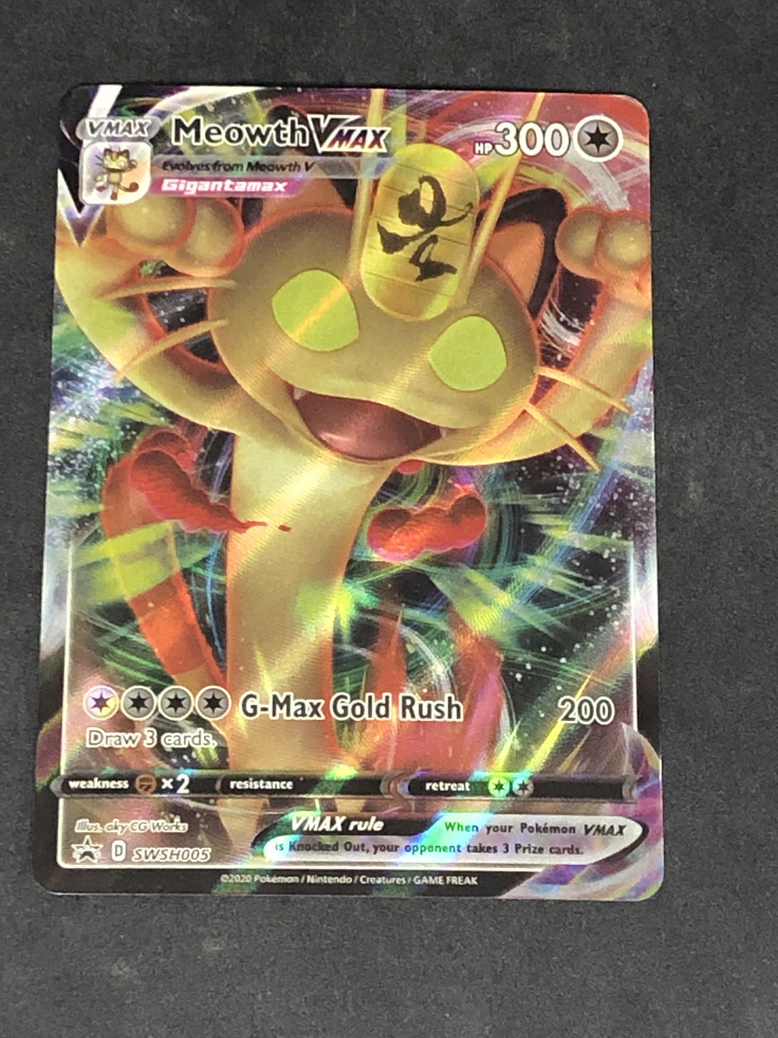 Meowth VMAX Full Art Pokemon Card: Meowth VMAX Full Art Pokemon Card