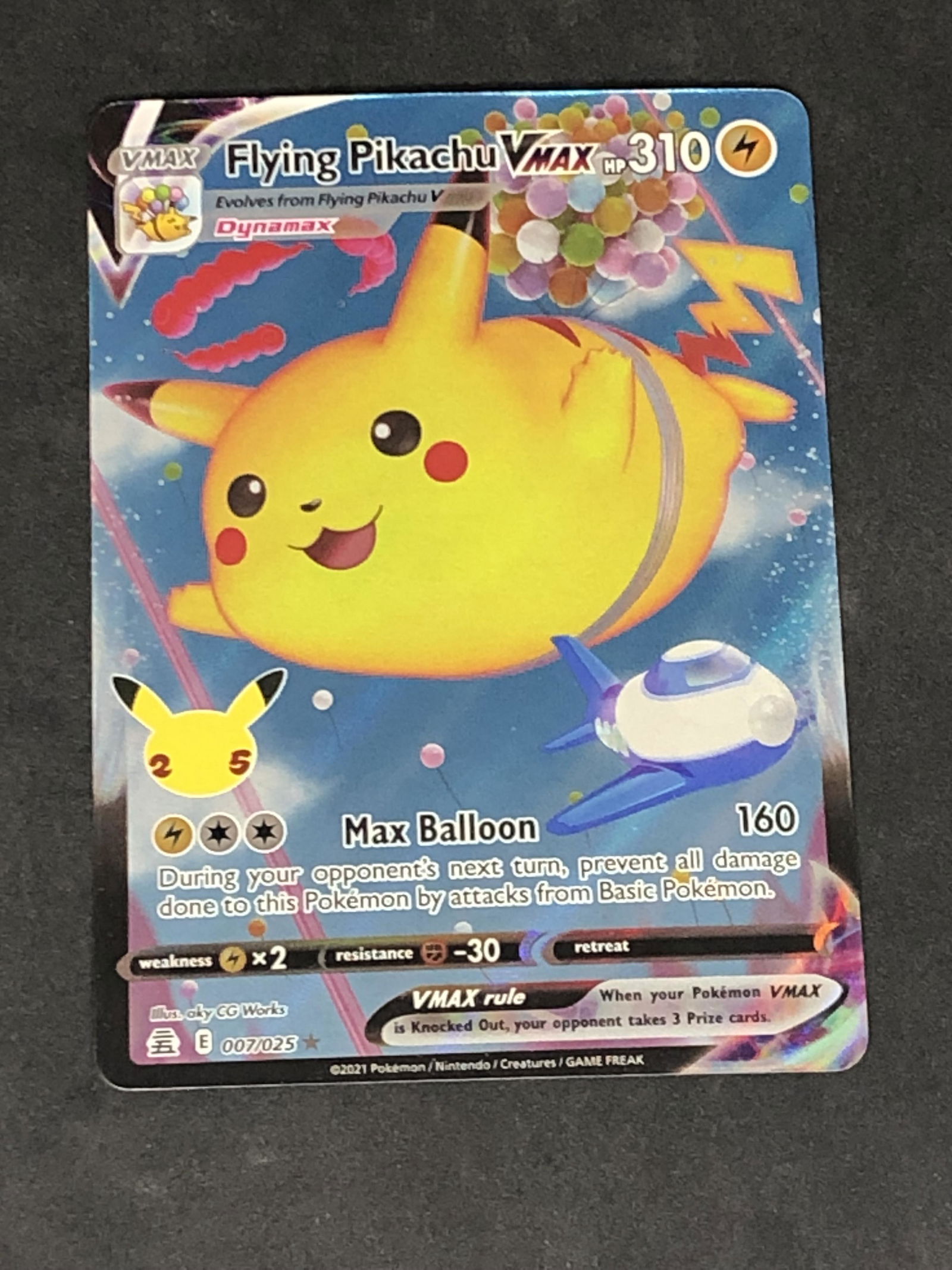 Flying Pikachu VMAX Full Art Pokemon Card: Flying Pikachu VMAX Full Art Pokemon Card