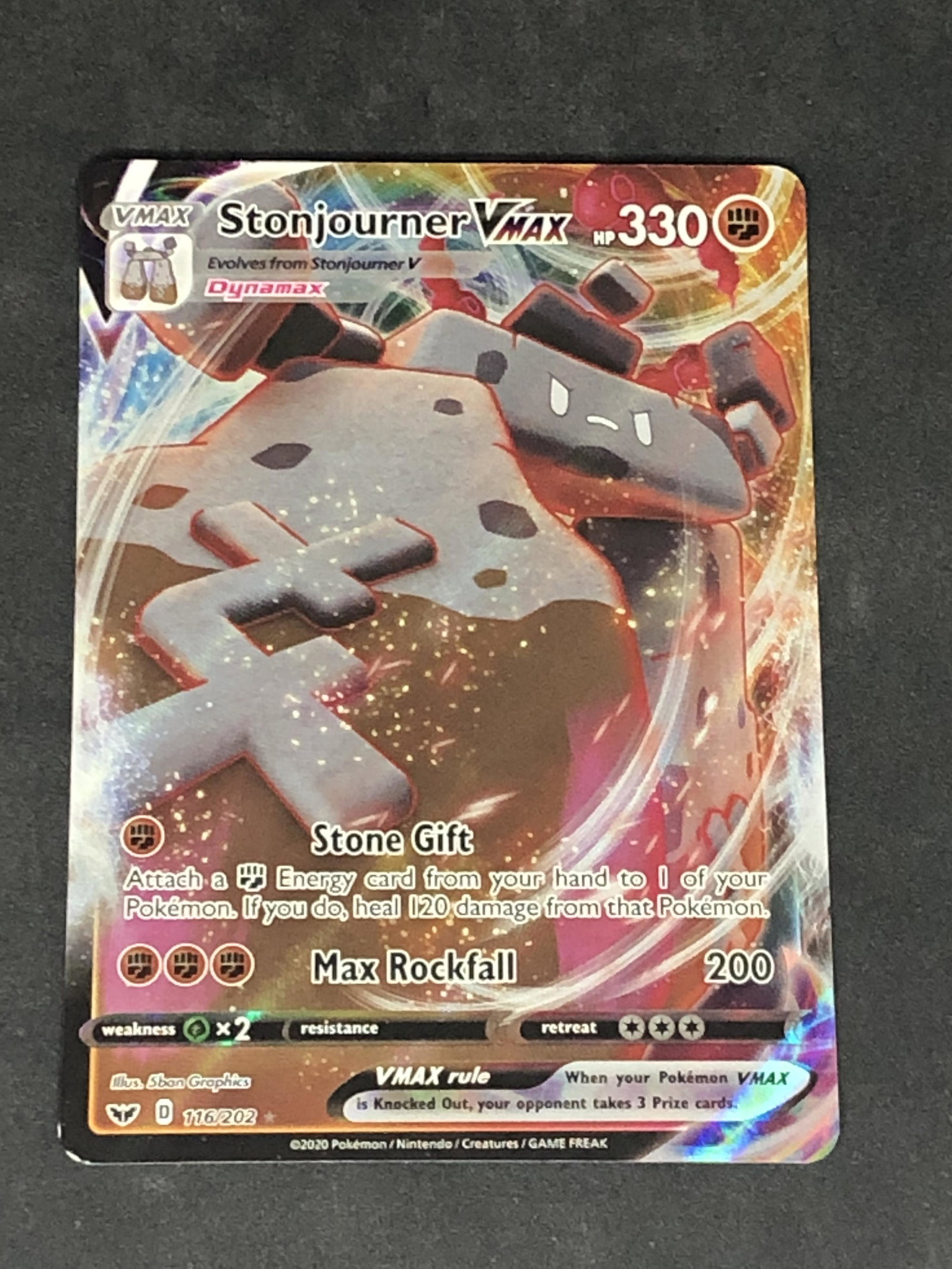 Stonjourner VMAX Full Art Pokemon Card: Stonjourner VMAX Full Art Pokemon Card