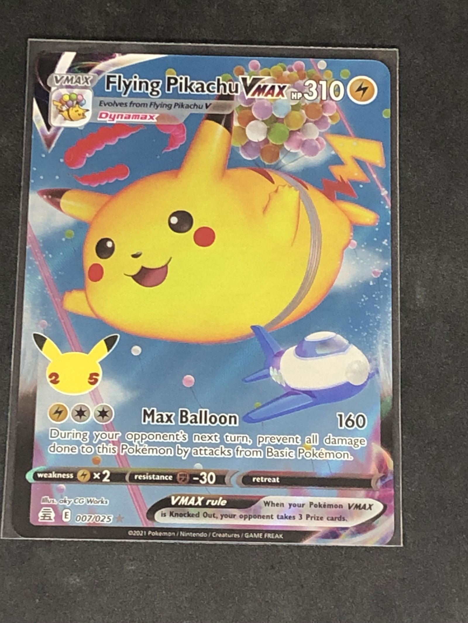 Flying Pikachu VMAX Full Art Pokemon Card: Flying Pikachu VMAX Full Art Pokemon Card