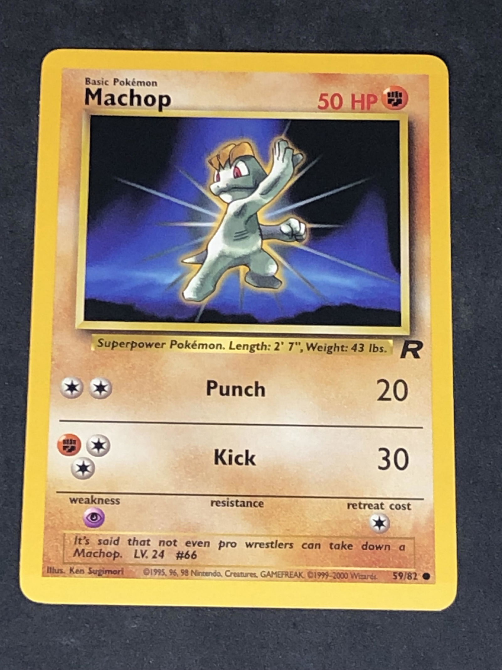 Vintage Team Rocket's Machop Pokemon Card (1 of 1)