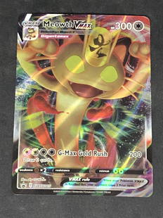 Meowth VMAX Full Art Pokemon Card: Meowth VMAX Full Art Pokemon Card