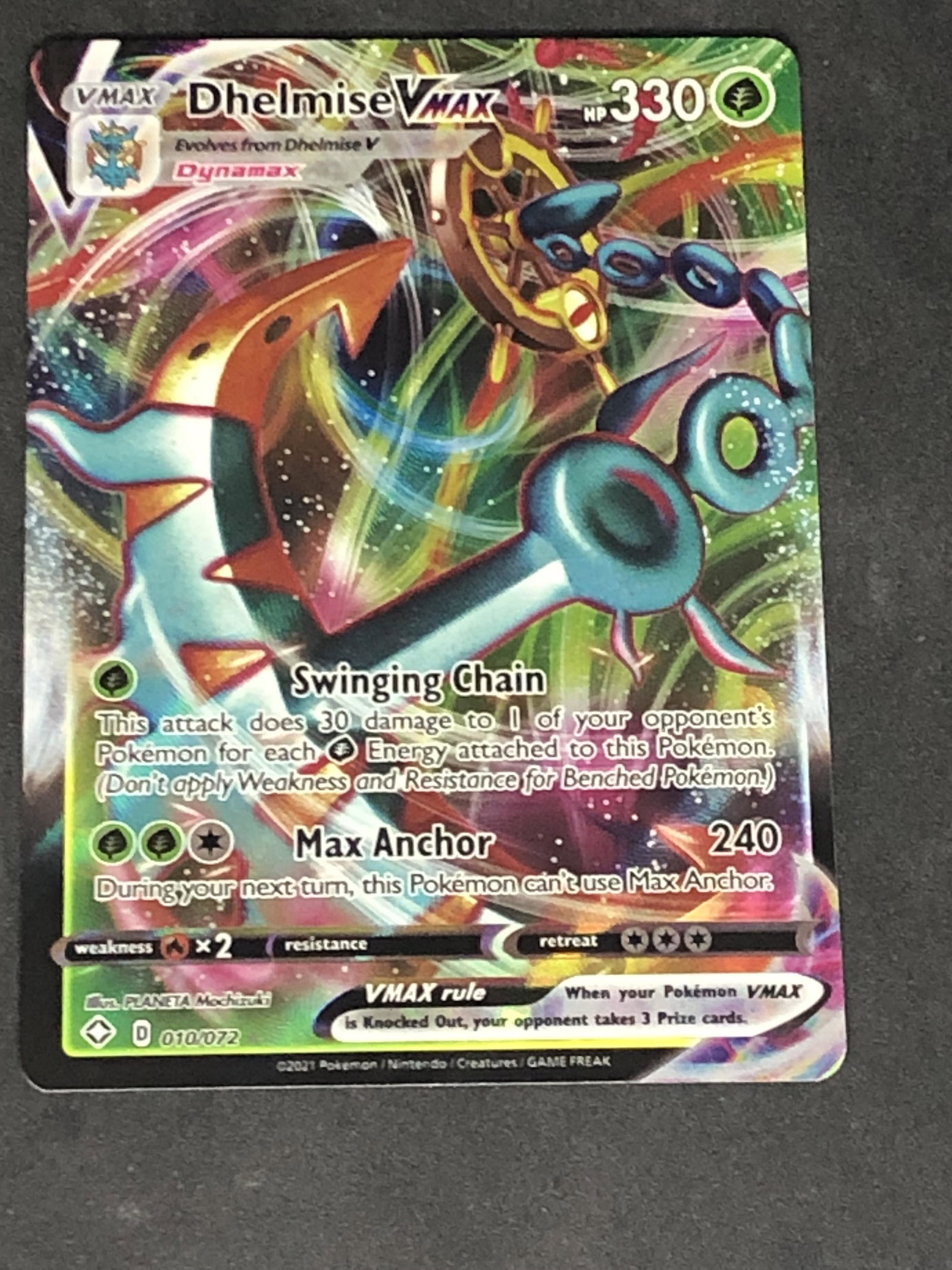 Dhelmise VMAX Full Art Pokemon Card (1 of 1)