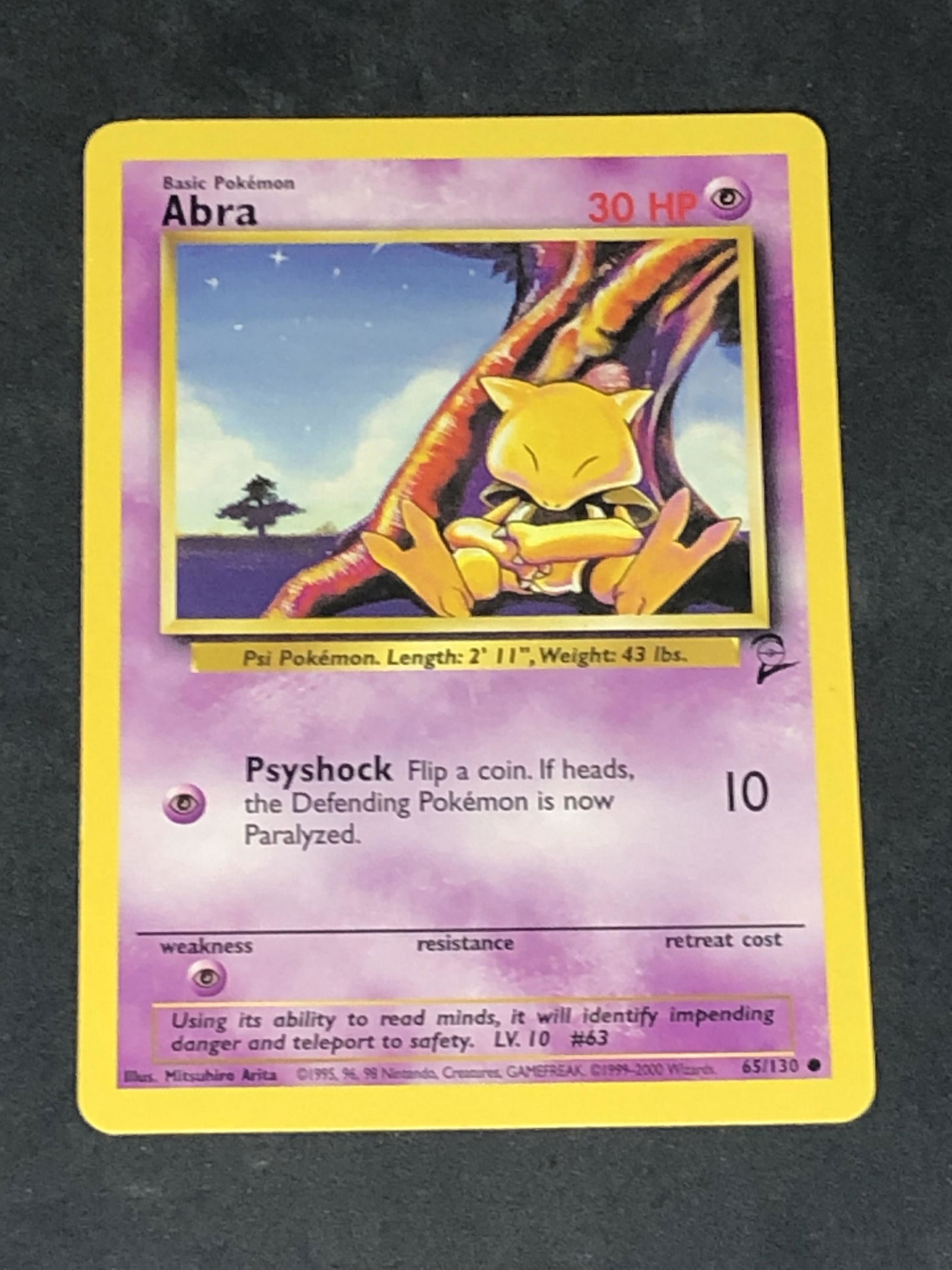 Vintage Base Set 2 Abra Pokemon Card (1 of 1)