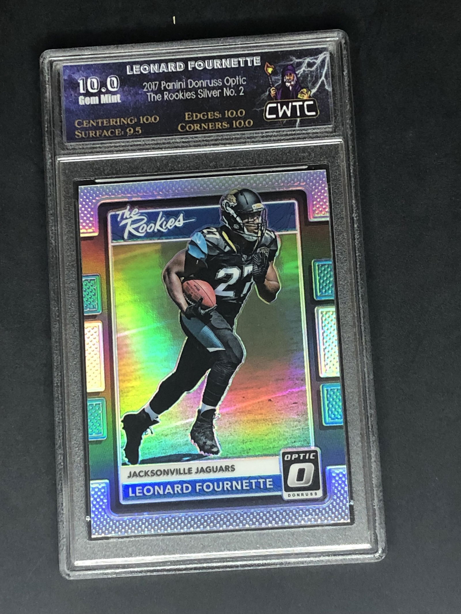 Leonard Fournette Panini Donruss Optic Silver Rookie Graded CWTC 10 (1 of 1)