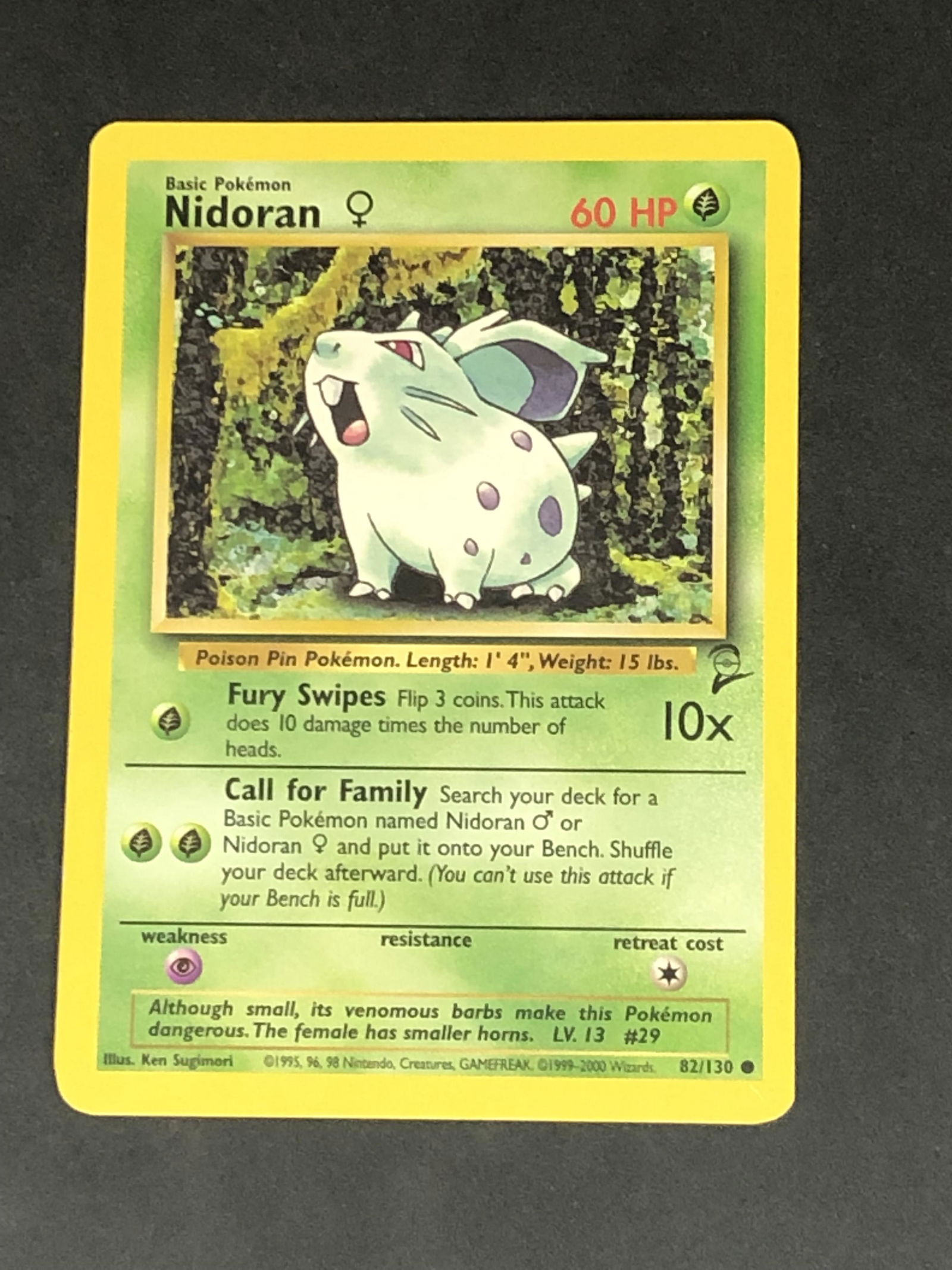 Vintage Base Set 2 Nidoran Pokemon Card (1 of 1)