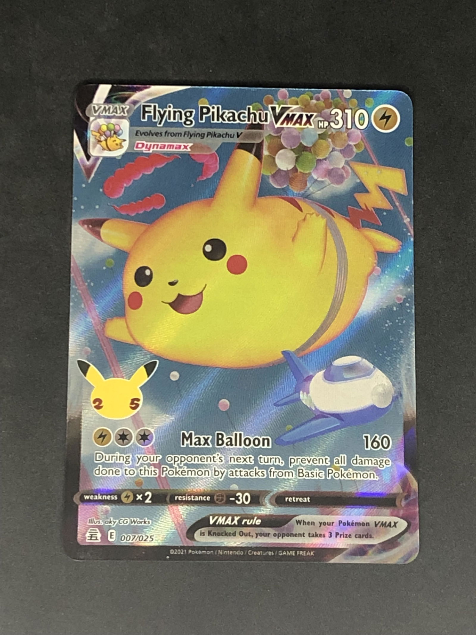 Flying Pikachu VMAX Full Art Pokemon Card: Flying Pikachu VMAX Full Art Pokemon Card