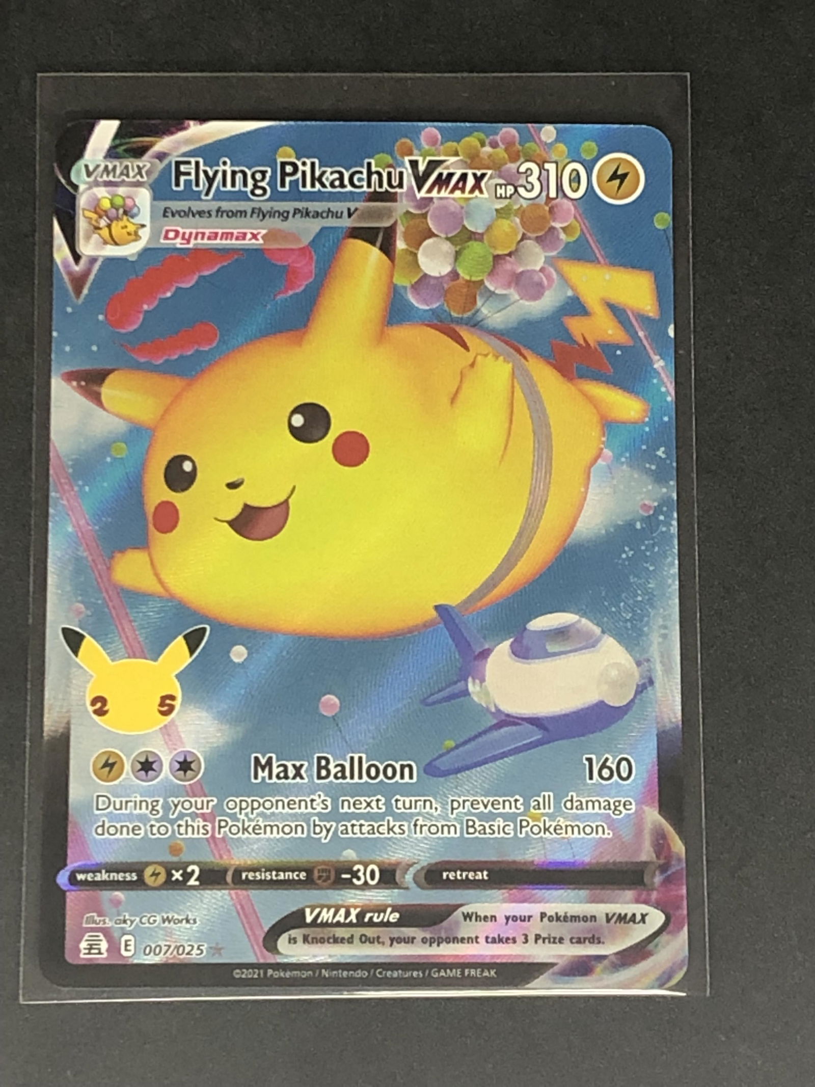 Flying Pikachu VMAX Full Art Pokemon Card: Flying Pikachu VMAX Full Art Pokemon Card