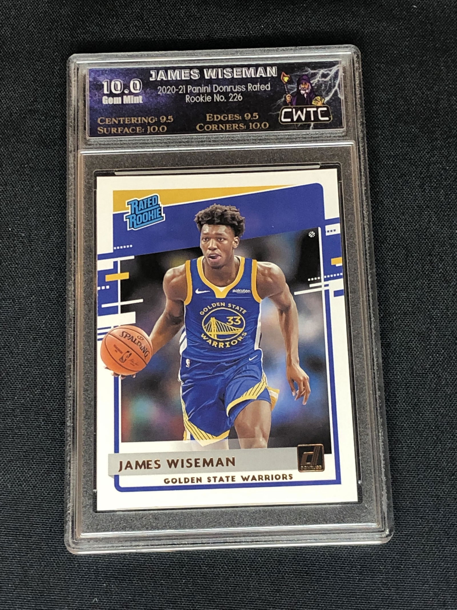 James Wiseman Panini Donruss Rated Rookie Graded CWTC 10 (1 of 1)