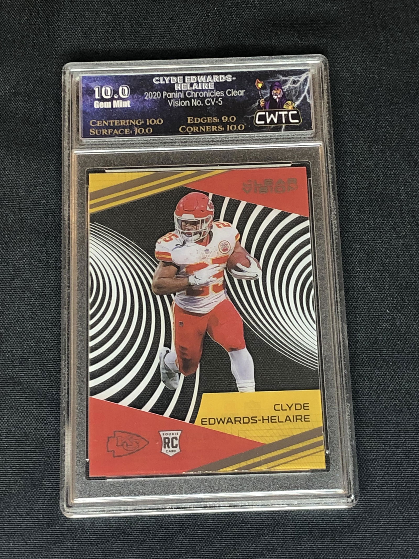 Clyde Edwards-Helaire Panini Clear Vision Rookie Graded CWTC 10 (1 of 1)