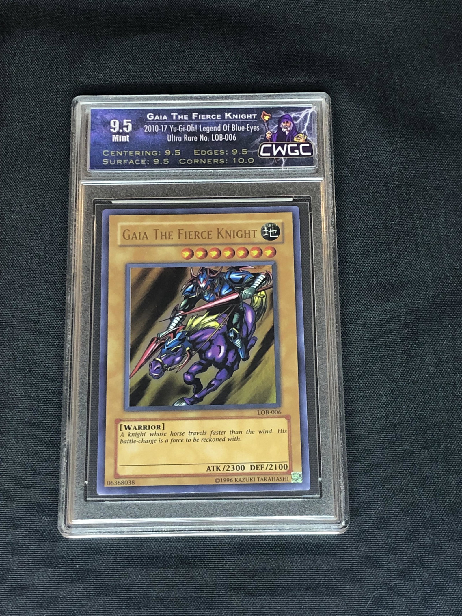 Gaia The Fierce Knight Ultra Rare Yu-Gi-Oh! Card Graded CWTC 9.5: Gaia The Fierce Knight Ultra Rare Yu-Gi-Oh! Card Graded CWTC 9.5