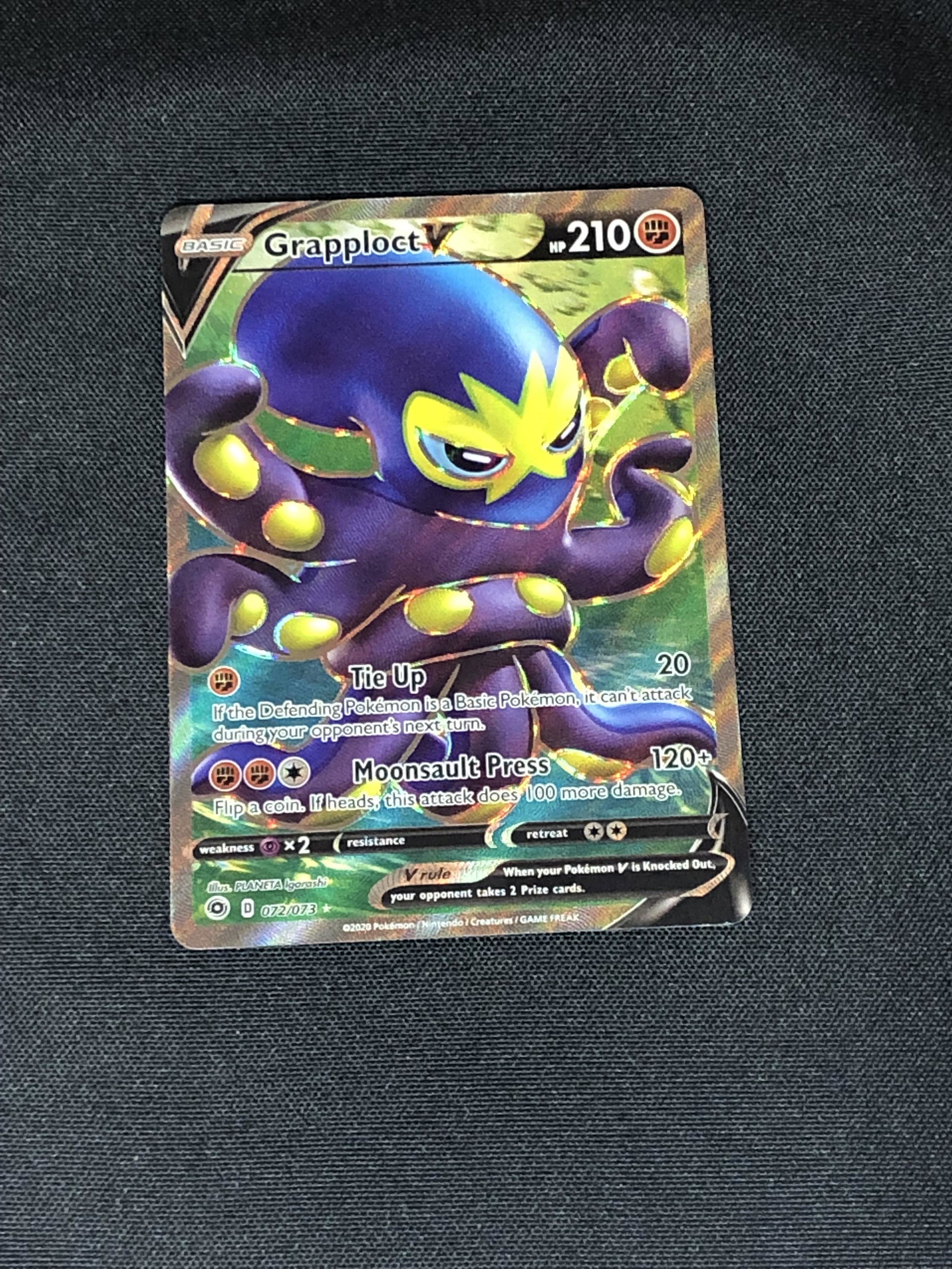Grapploct V Full Art Pokemon Card: Grapploct V Full Art Pokemon Card