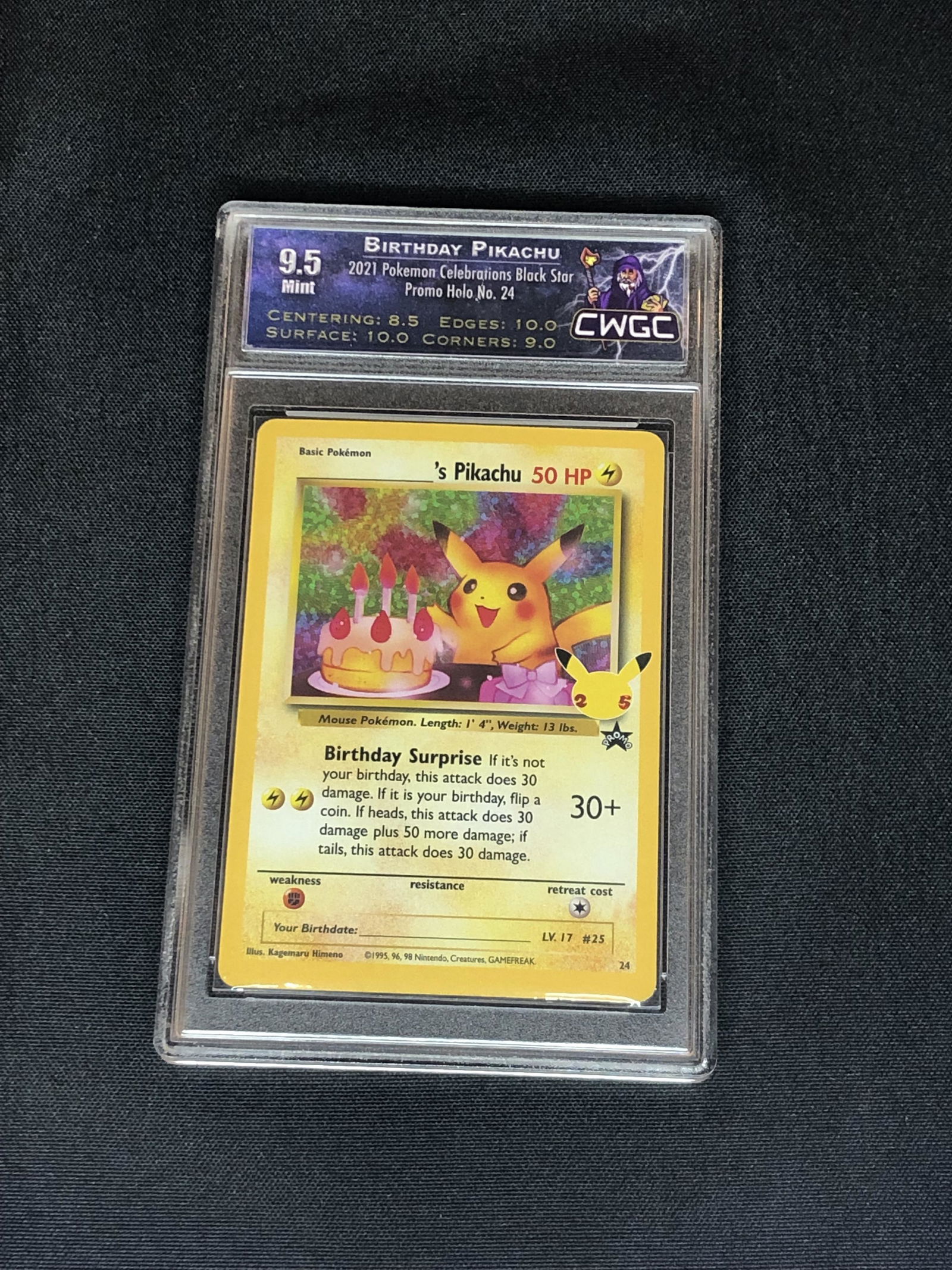 Birthday Pikachu Graded CWTC 9.5 (1 of 1)