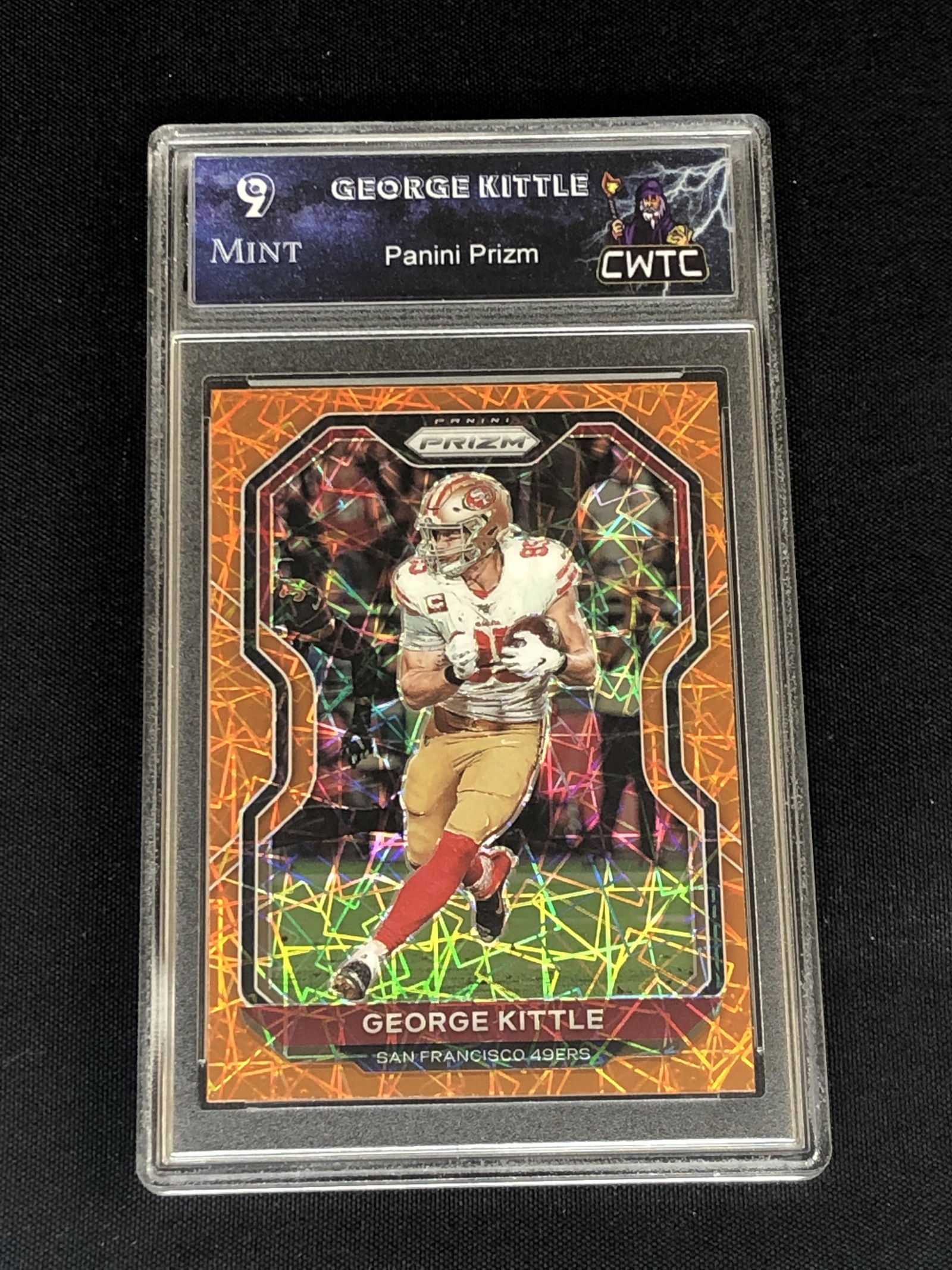 George Kittle Panini Prizm Orange Velocity Graded CWTC 9 (1 of 1)