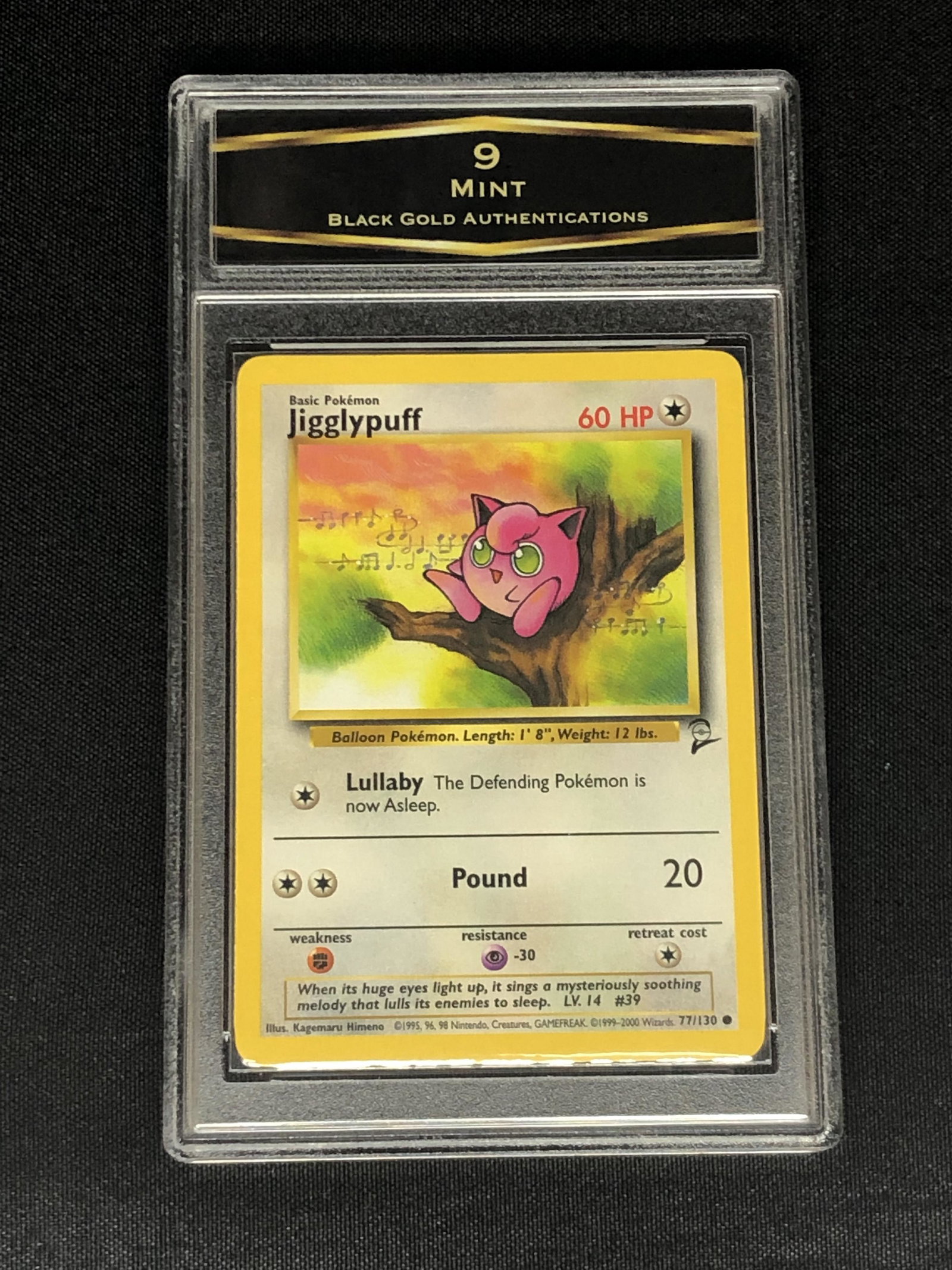 Vintage Base Set 2 Jigglypuff Pokemon Card Graded BGA 9 (1 of 1)