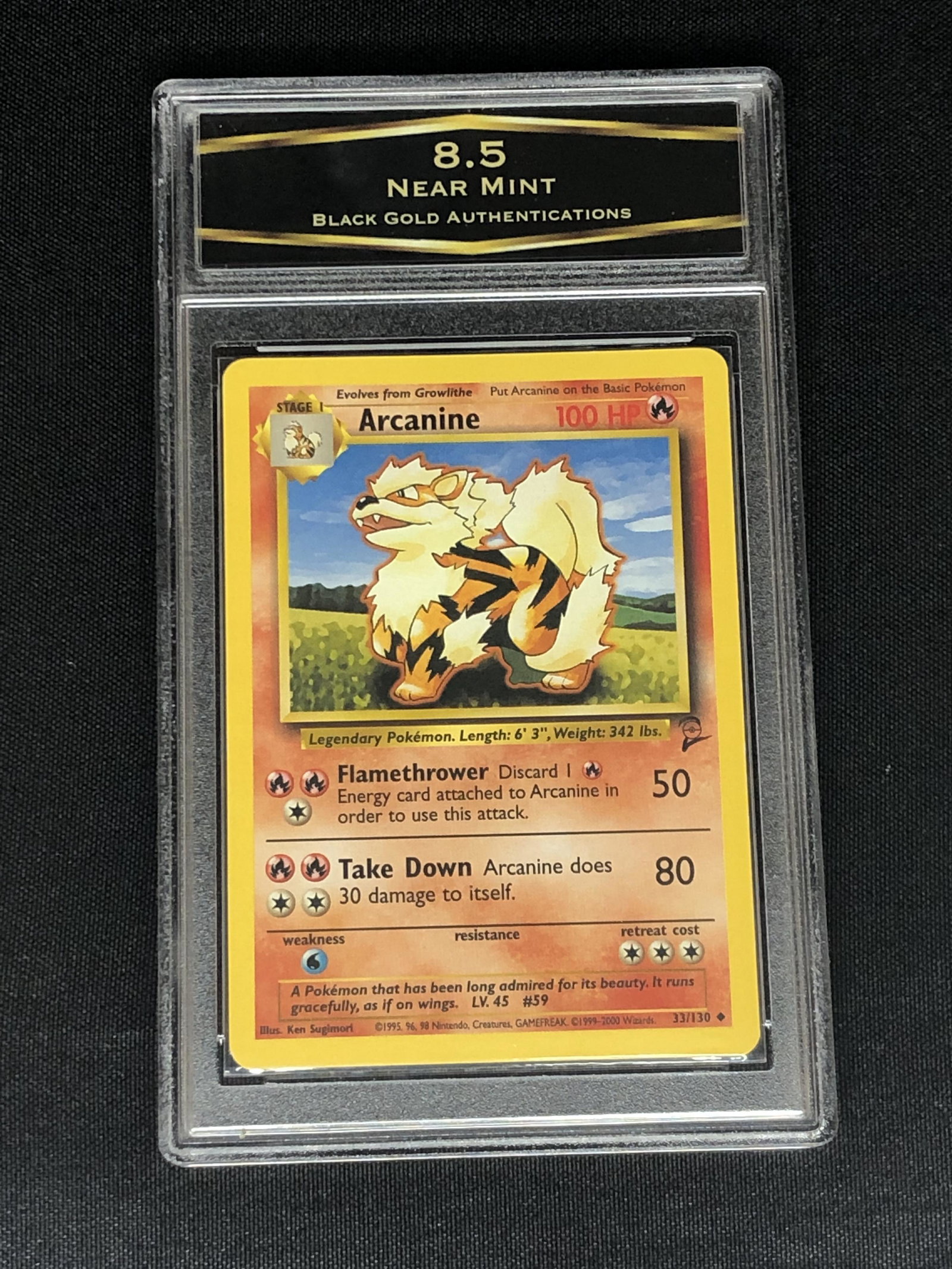 Vintage Base Set Arcanine Pokemon Card Graded BGA 8.5 (1 of 1)