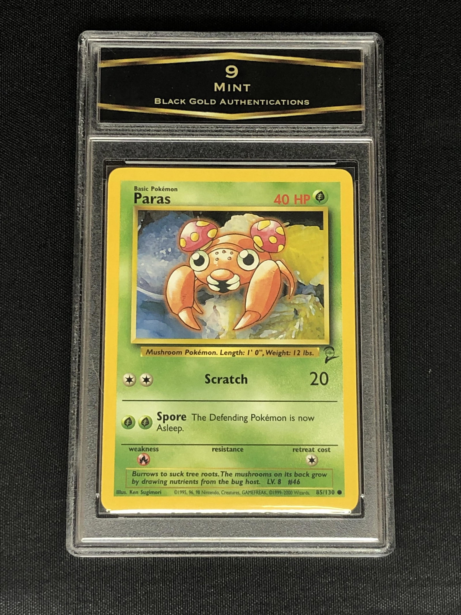 Vintage Base Set 2 Paras Pokemon Card Graded BGA 9: Vintage Base Set 2 Paras Pokemon Card Graded BGA 9