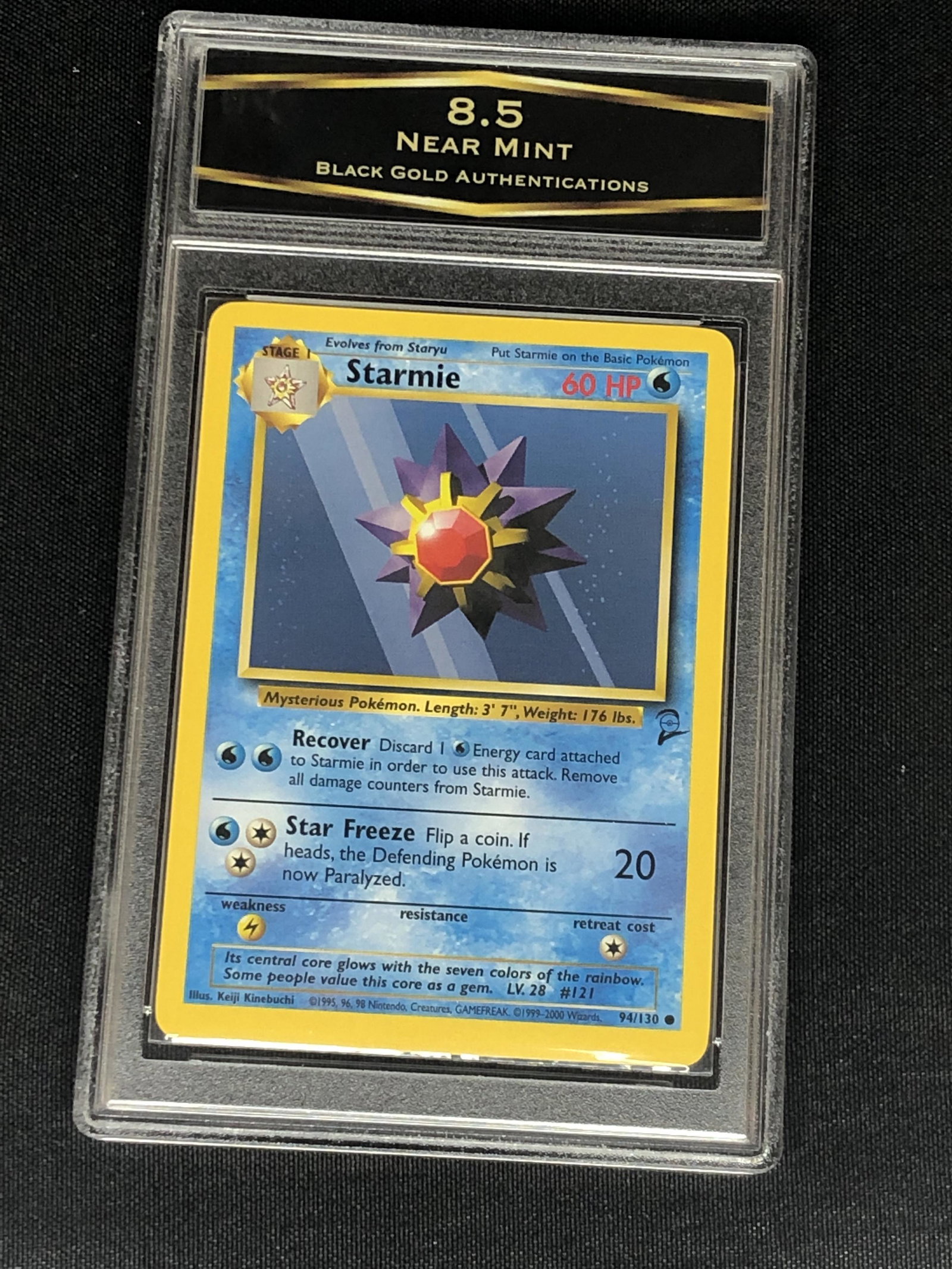 Vintage Base Set 2 Starmie Pokemon Card Graded BGA 8.5: Vintage Base Set 2 Starmie Pokemon Card Graded BGA 8.5