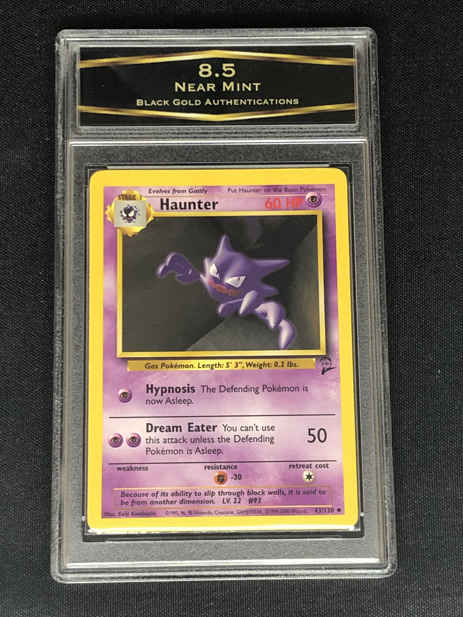 Vintage Base Set 2 Haunter Pokemon Card Graded BGA 8.5 (1 of 1)