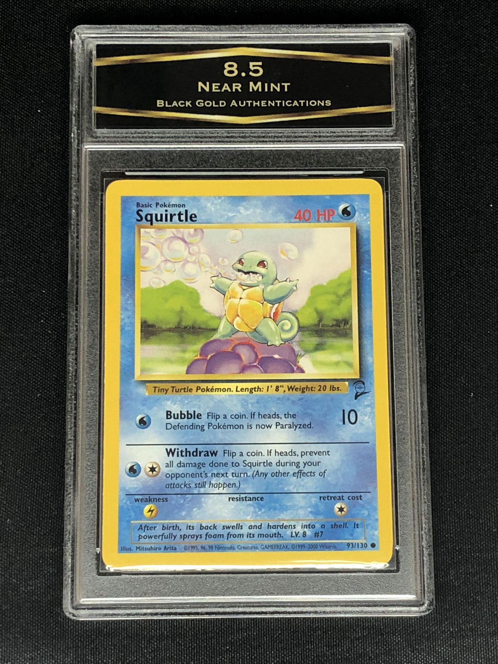 Vintage Base Set 2 Squirtle Pokemon Card Graded BGA 8.5 (1 of 1)
