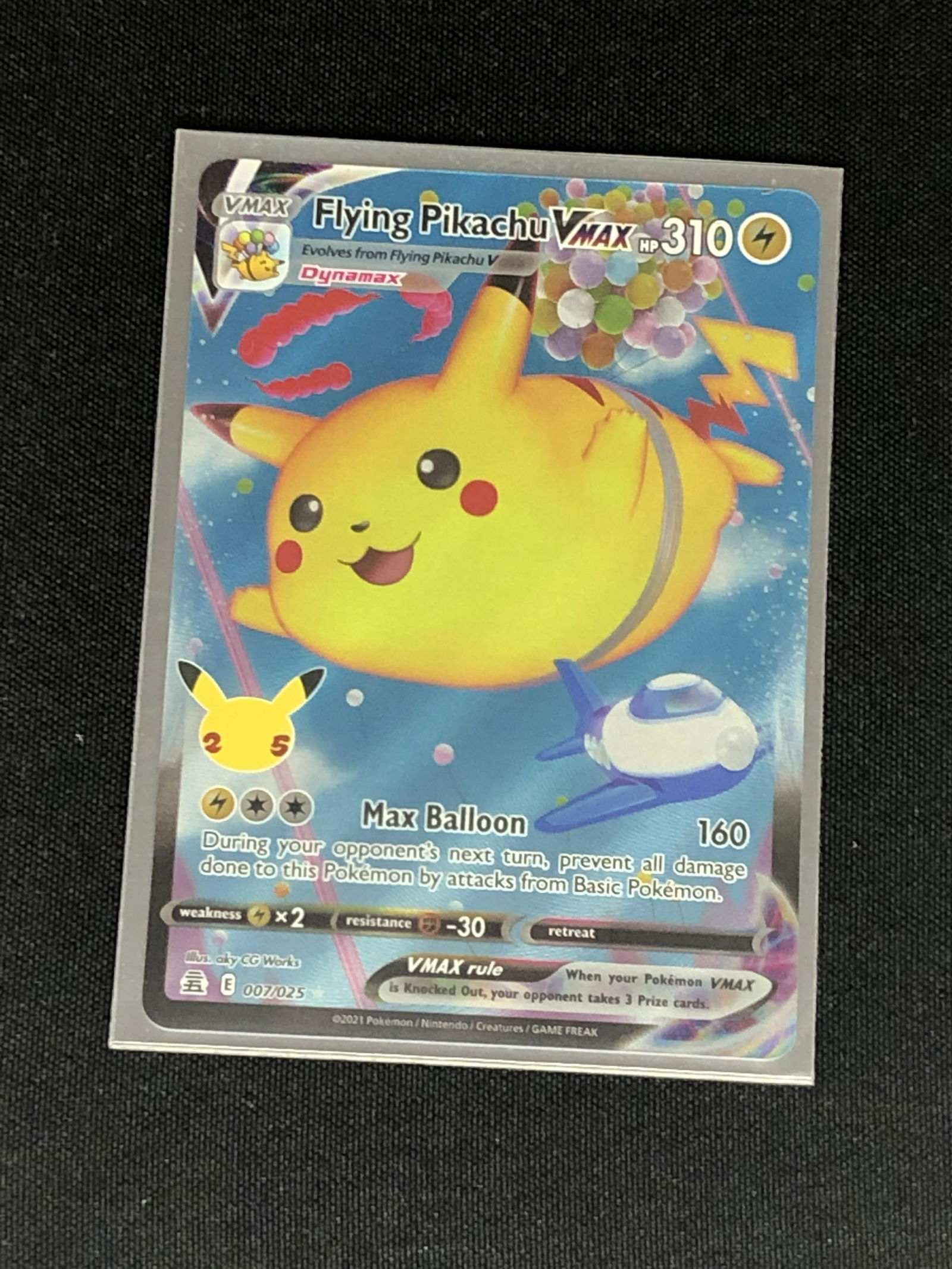 Flying Pikachu VMAX Pokemon Card (1 of 1)