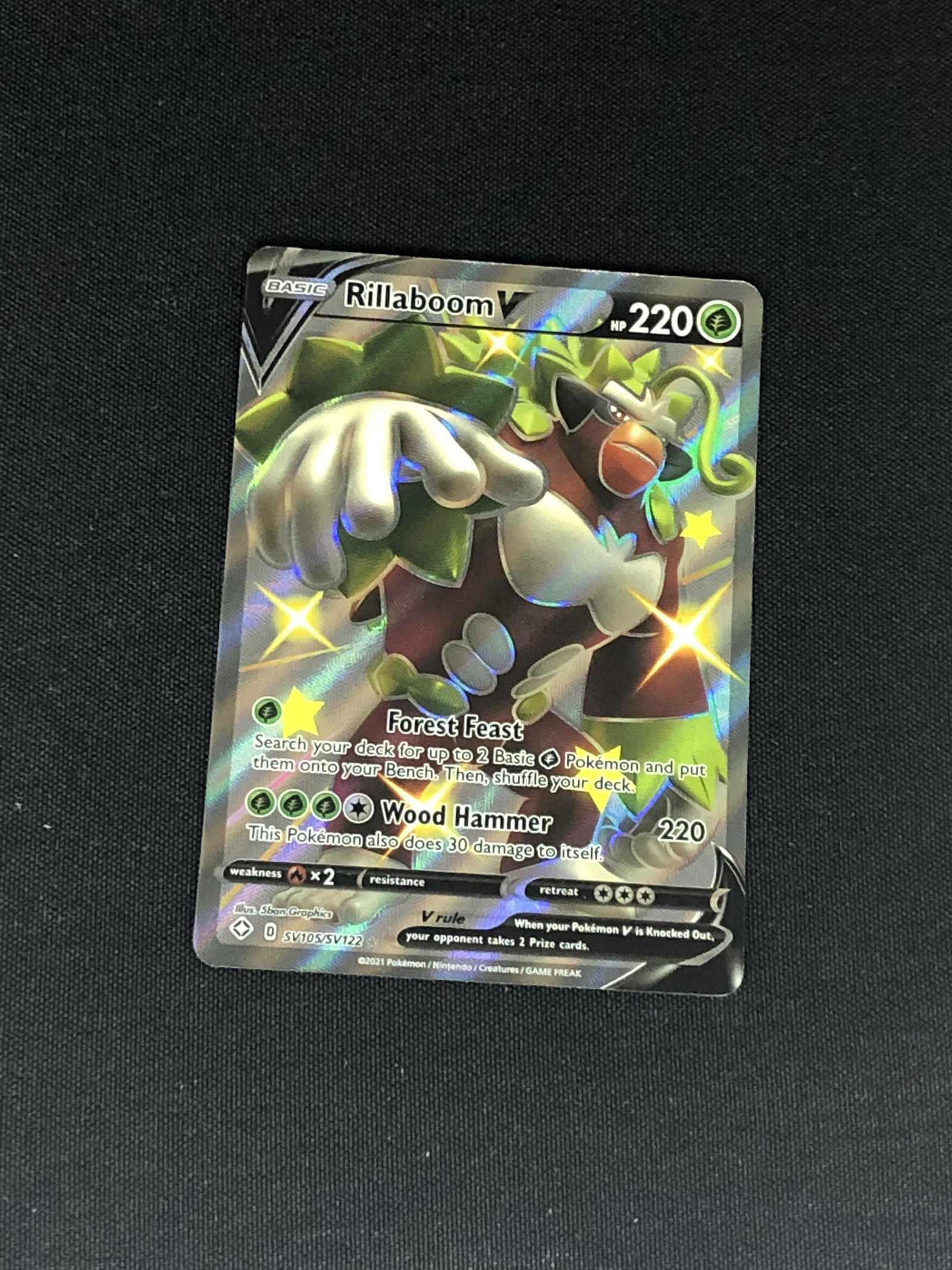Shiny Rillaboom V Full Art Pokemon Card: Shiny Rillaboom V Full Art Pokemon Card