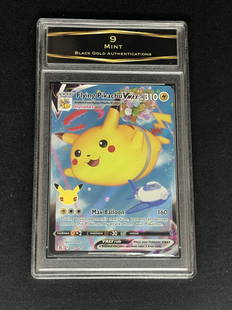 Pikachu Vmax Black Gold Custom Pokemon Card Holographic Set 