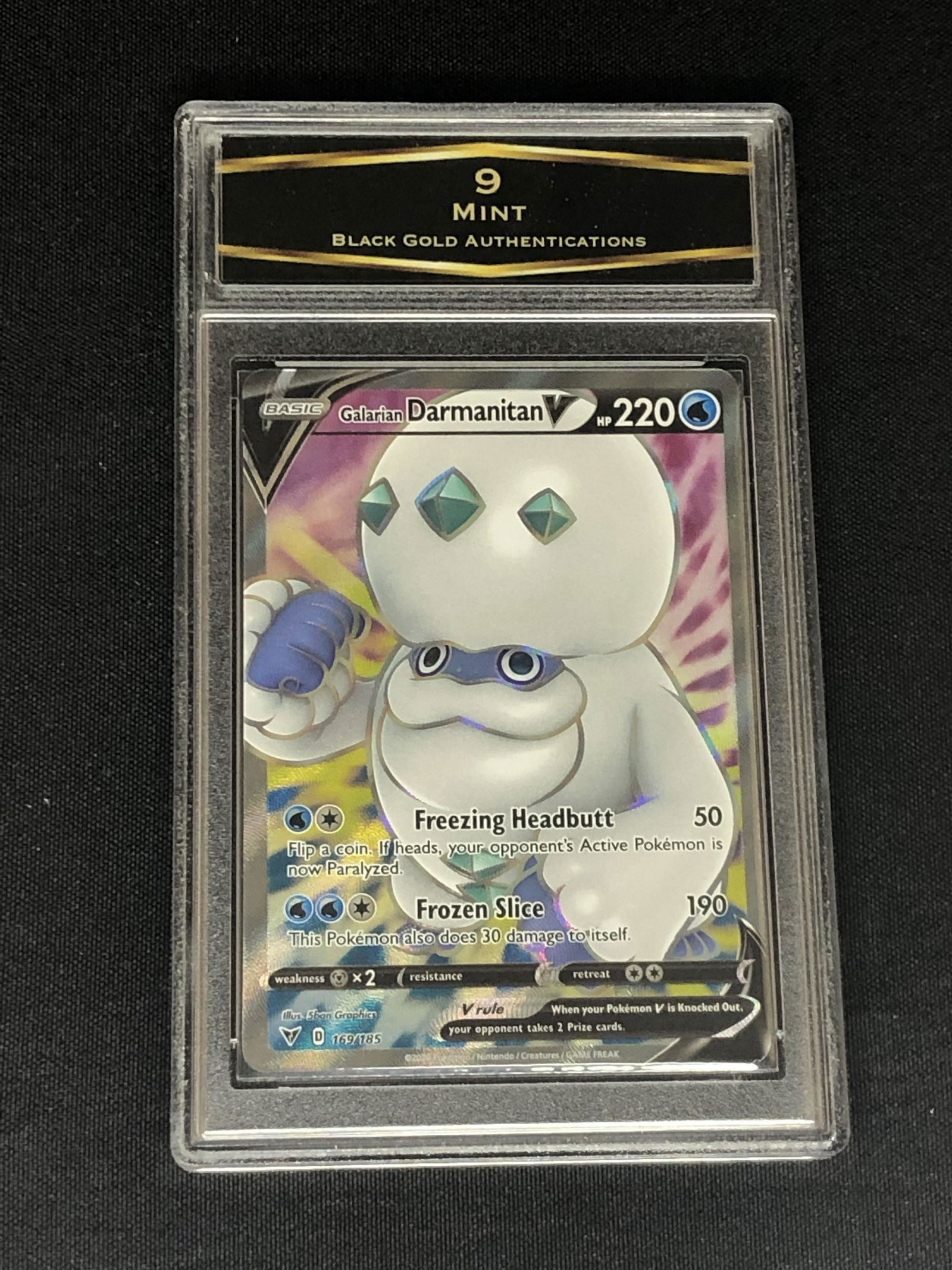 Galarian Darmanitan V Full Art Pokemon Card Graded BGA 9: Galarian Darmanitan V Full Art Pokemon Card Graded BGA 9