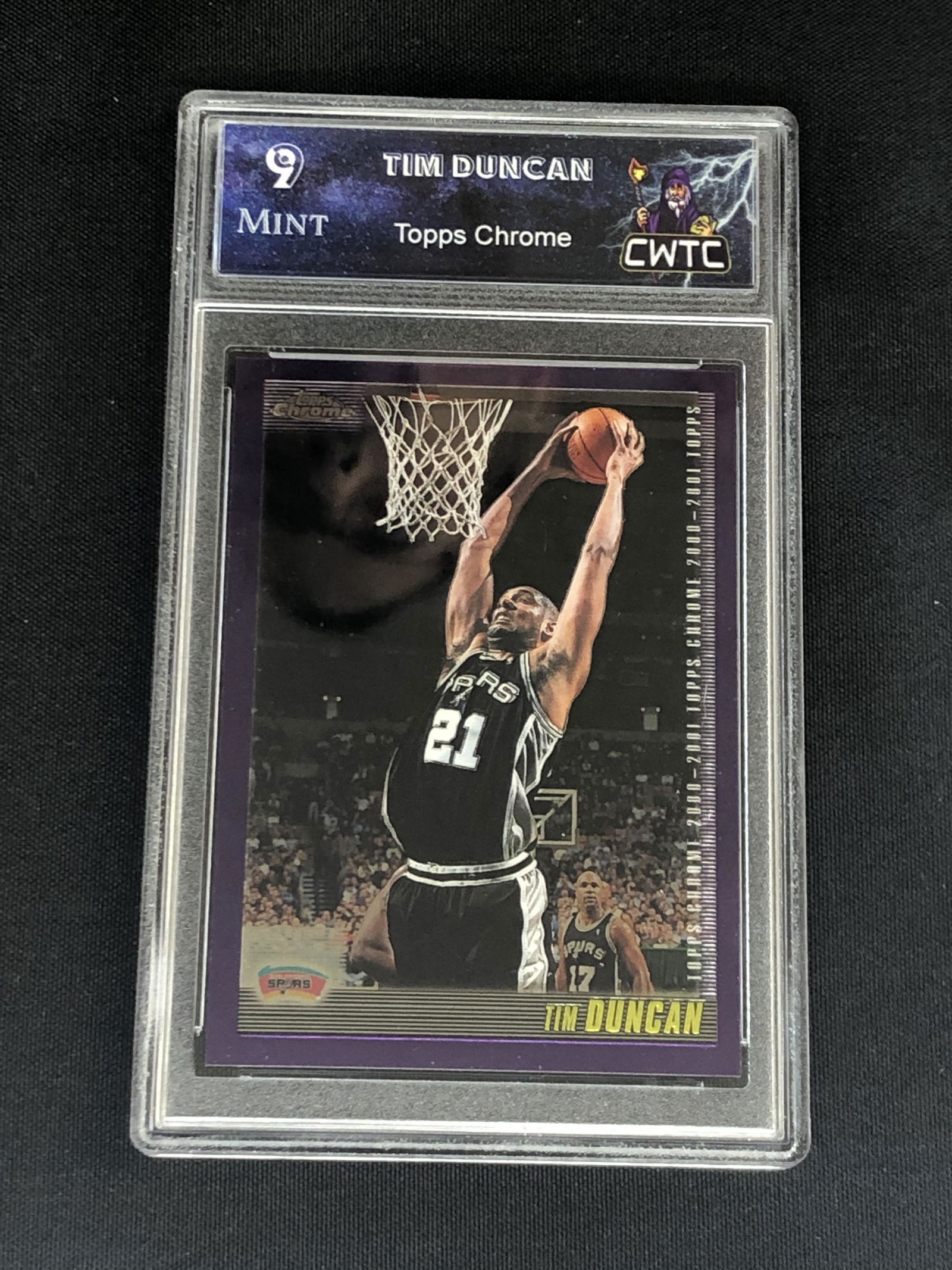 Tim Duncan Topps Chrome Purple Graded CWTC 9 (1 of 1)