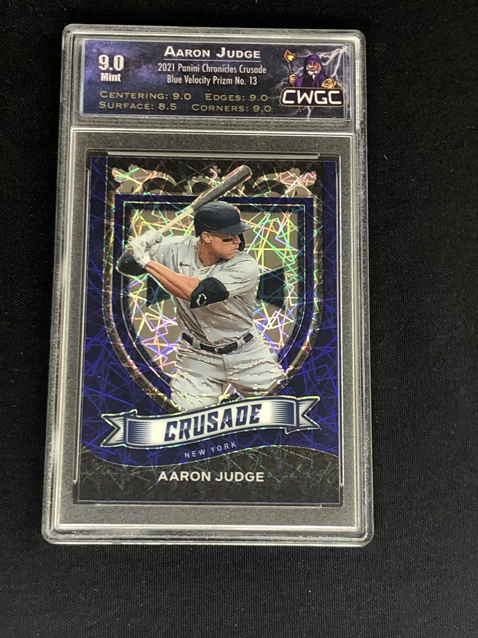 Aaron Judge Panini Crusade Blue velocity Prizm Graded CWTC 9 (1 of 1)