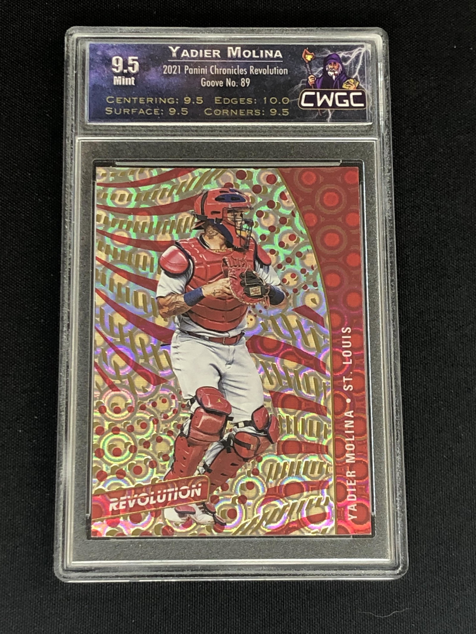 Yadier Molina Panini Revolution Grove Graded CWTC 9.5: Yadier Molina Panini Revolution Grove Graded CWTC 9.5