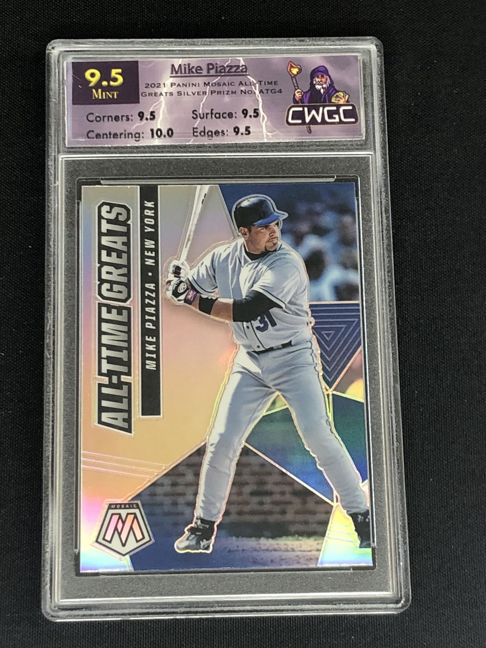 Mike Piazza Panini Mosaic Silver Prizm Graded CWTC 9.5 (1 of 1)