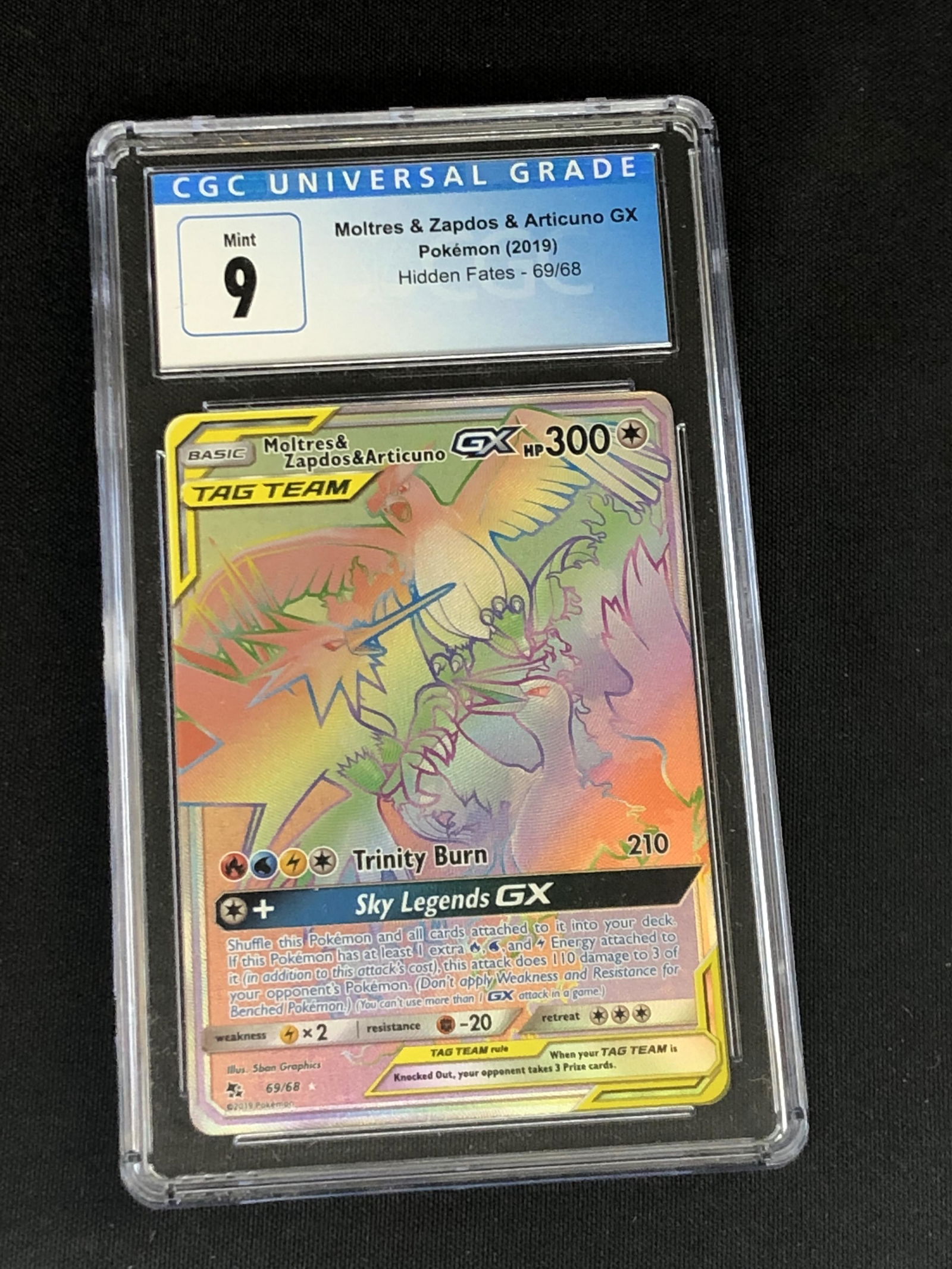 Moltre s & Articuno & Zapdos GX Rainbow Graded CGC 9 (1 of 1)