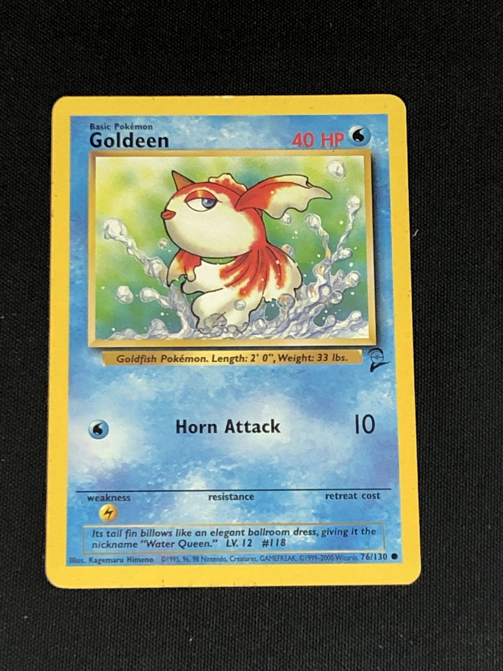 Vintage Base Set 2 Goldeen Pokemon Card: Vintage Base Set 2 Goldeen Pokemon Card