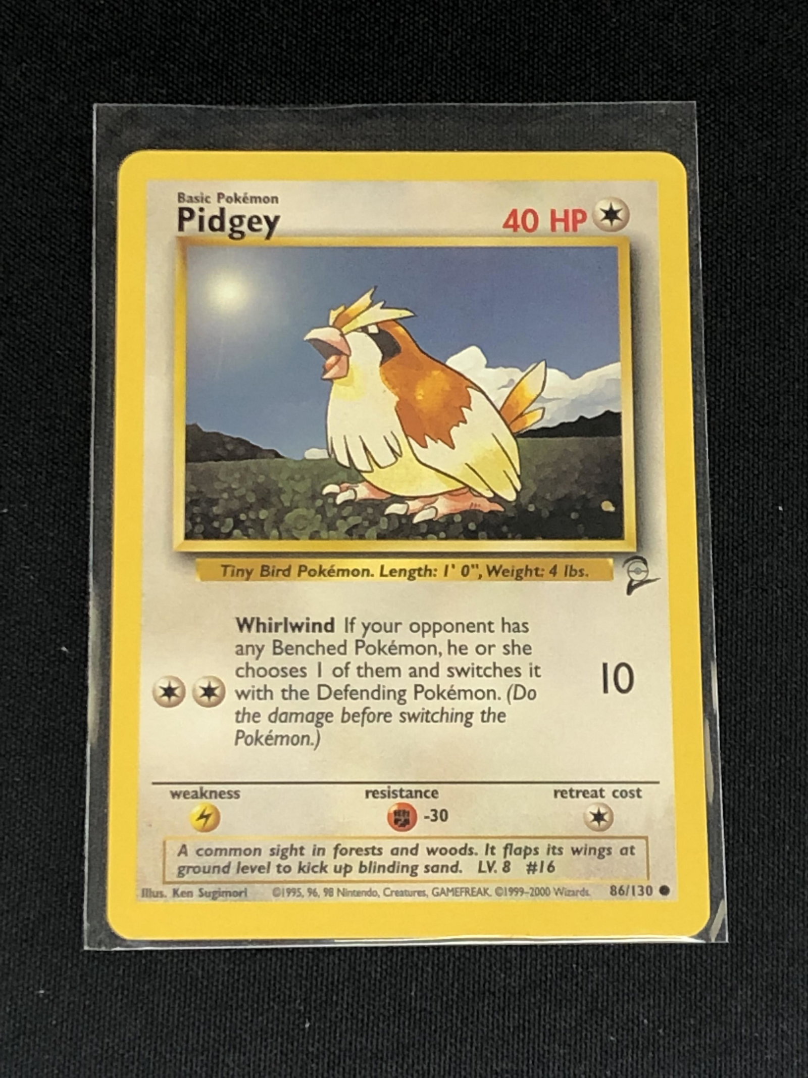 Vintage Base Set 2 Pidgey Pokemon Card: Vintage Base Set 2 Pidgey Pokemon Card