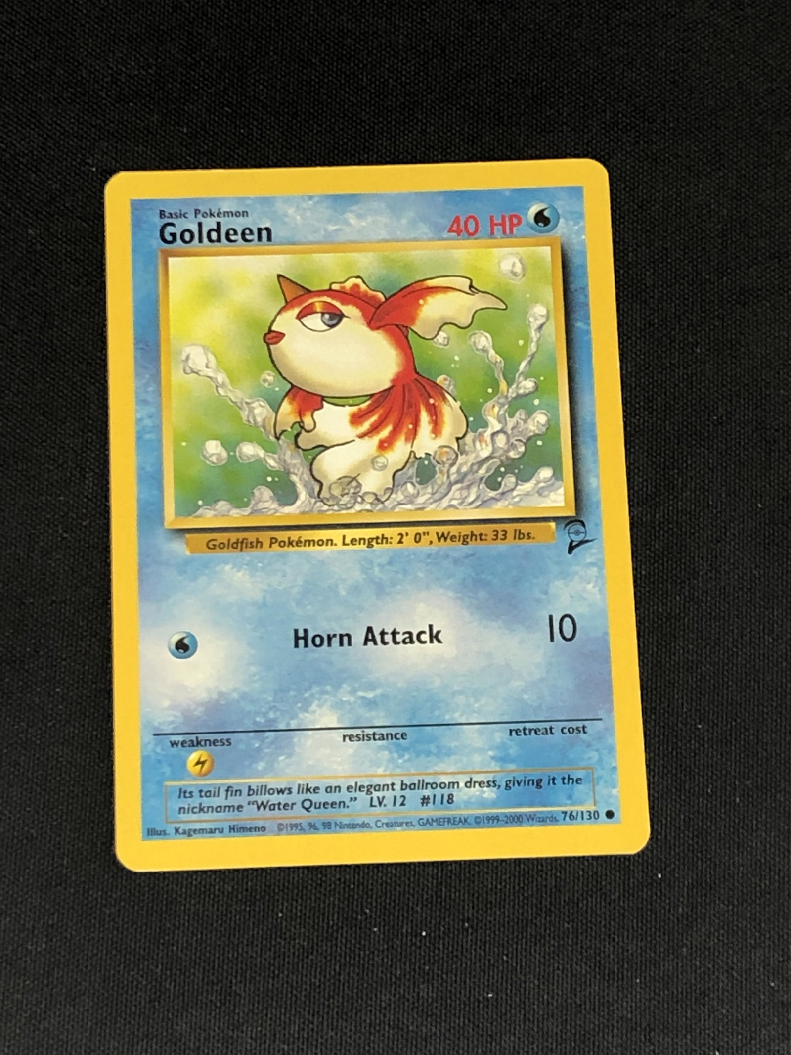 Vintage Base Set 2 Goldeen Pokemon Card: Vintage Base Set 2 Goldeen Pokemon Card