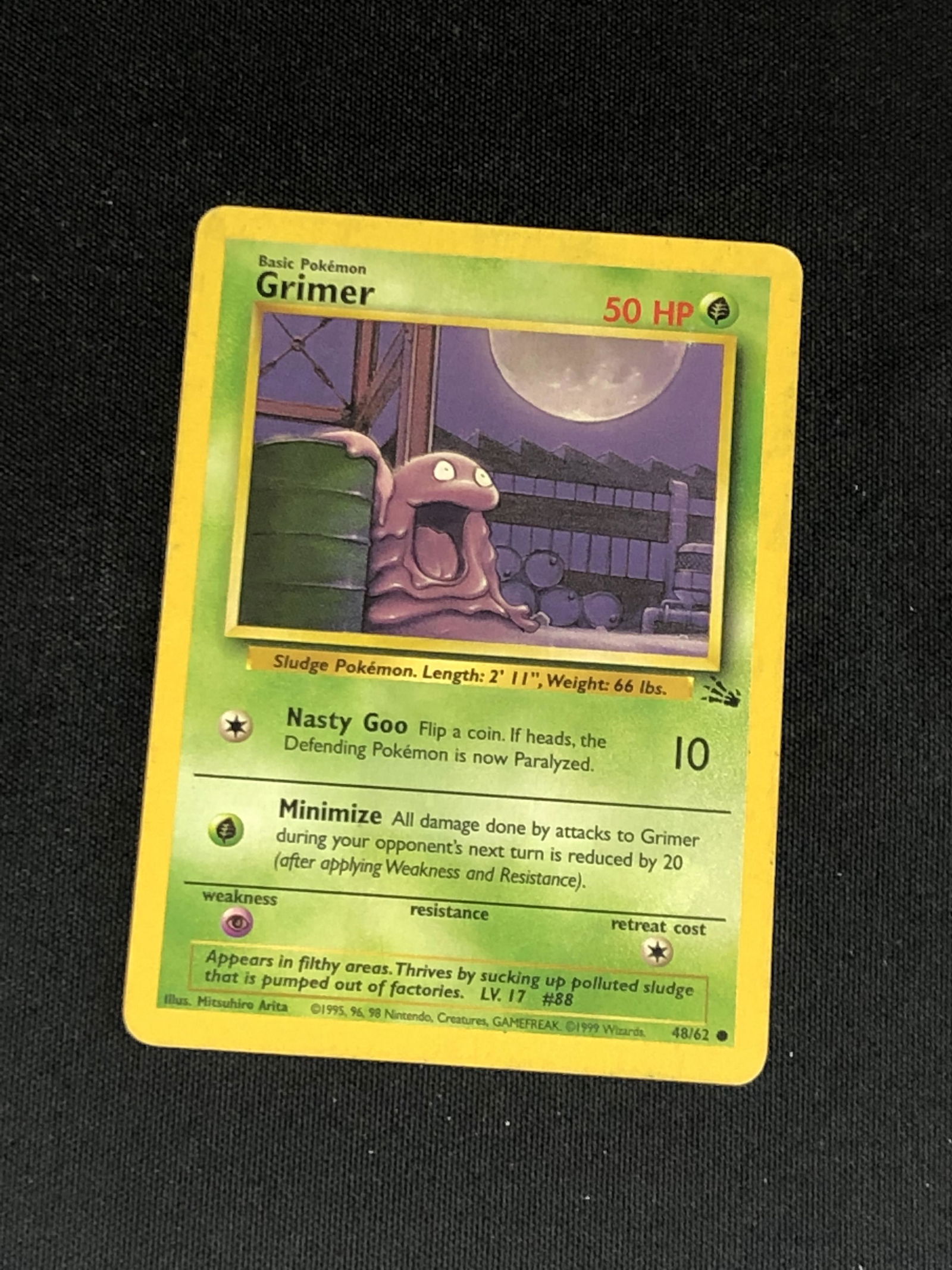 Vintage Fossil Set Grimer Pokemon Card: Vintage Fossil Set Grimer Pokemon Card