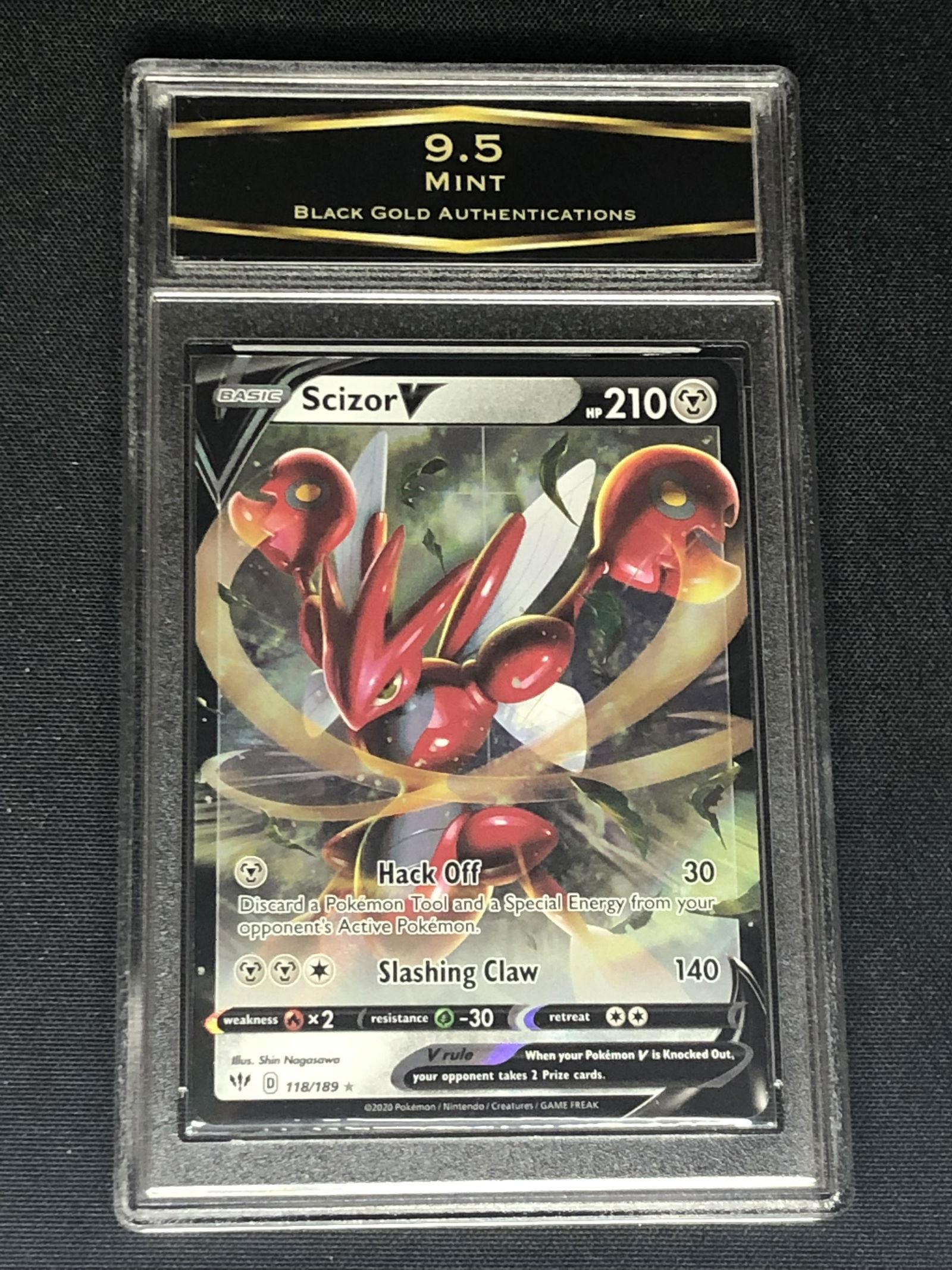 Scizor V Pokemon Card Graded BGA 9.5: Scizor V Pokemon Card Graded BGA 9.5