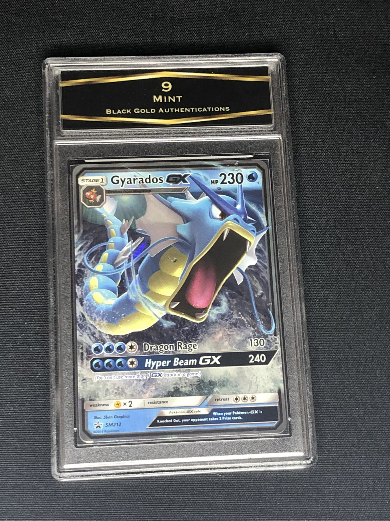 Gyarados GX Pokemon Card Graded BGA 9: Gyarados GX Pokemon Card Graded BGA 9