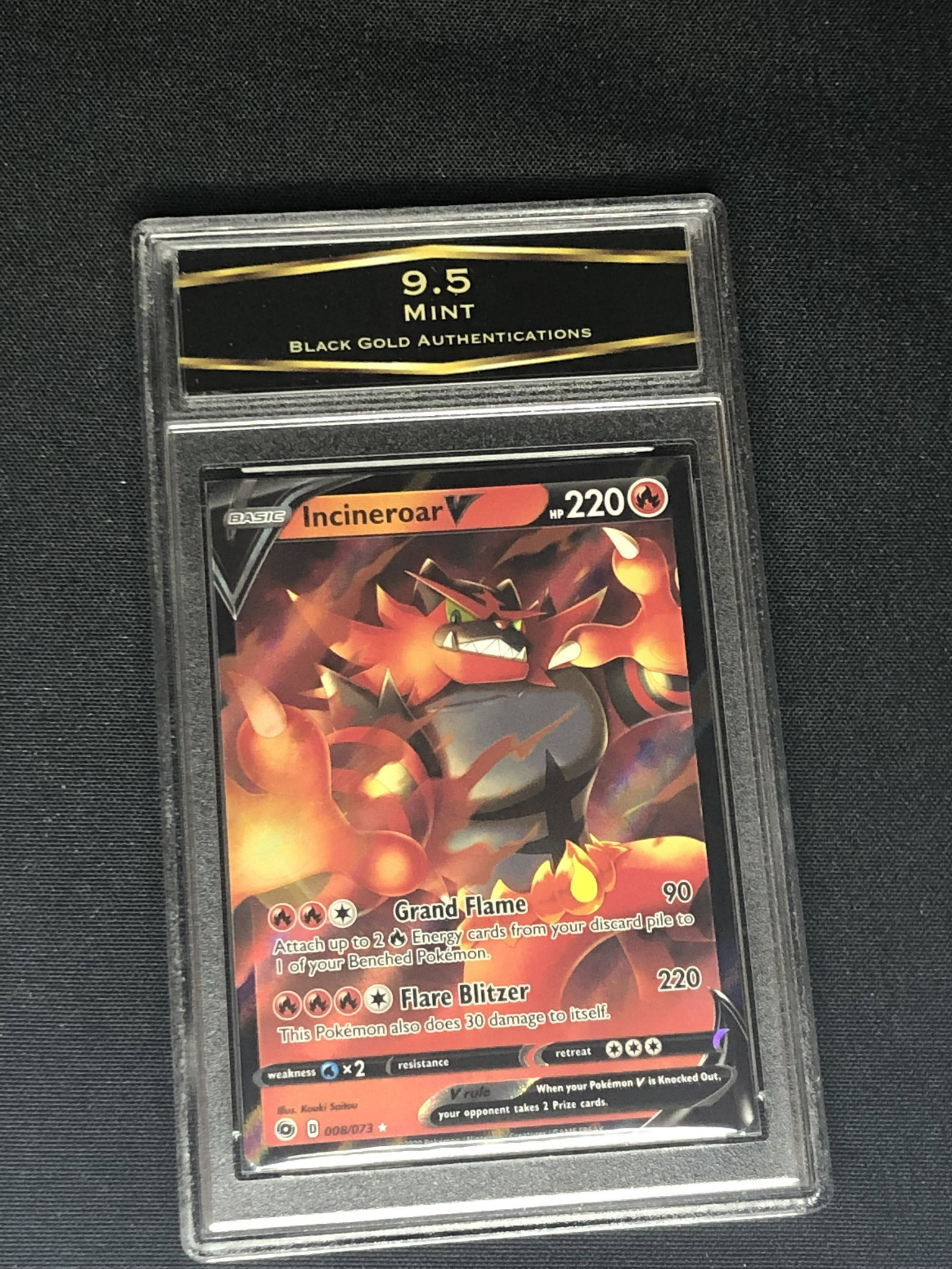 Incineroar V Pokemon Card Graded BGA 9.5: Incineroar V Pokemon Card Graded BGA 9.5
