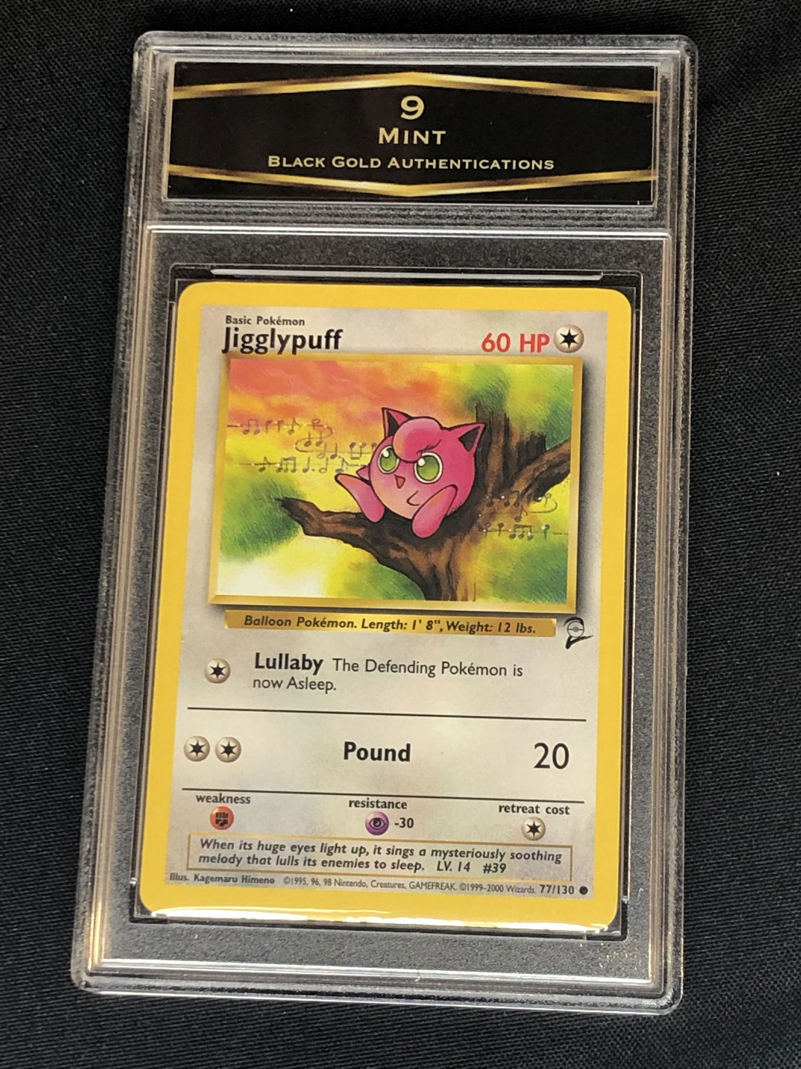 Vintage Base Set 2 Jigglypuff Pokemon Card Graded BGA 9 (1 of 1)