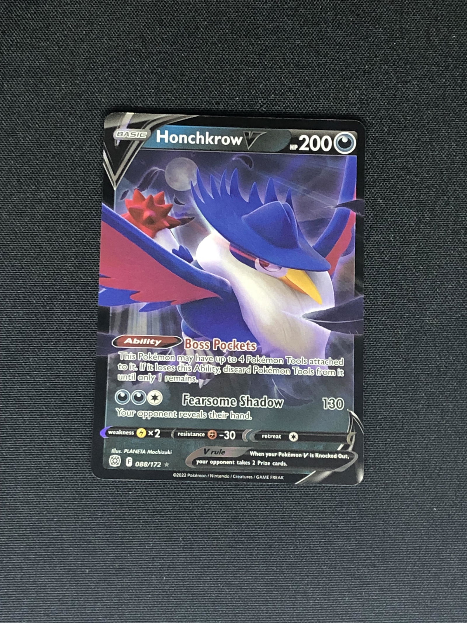 Honchkrow V Pokemon Card (1 of 1)