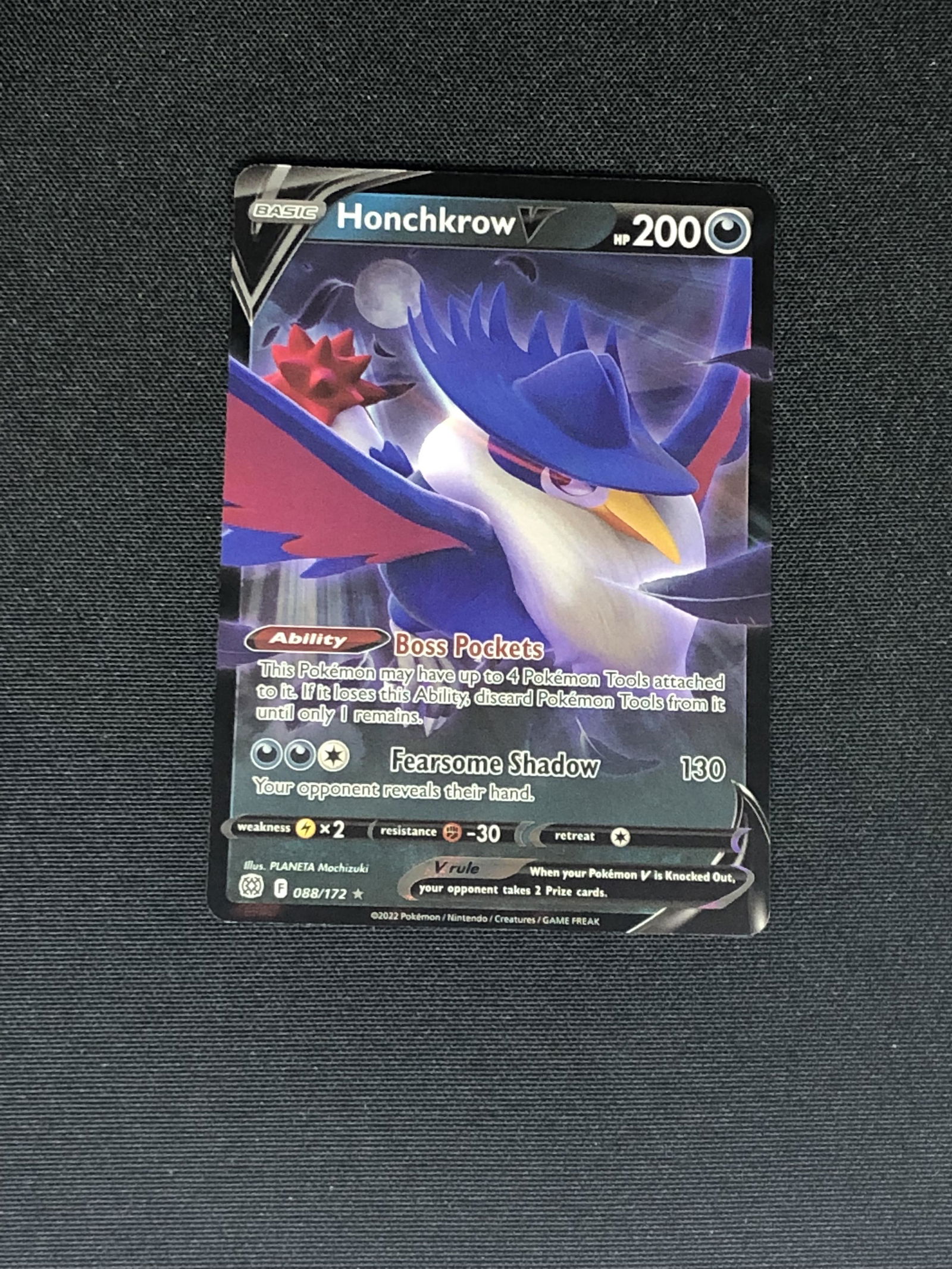 Honchkrow V Pokemon Card (1 of 1)