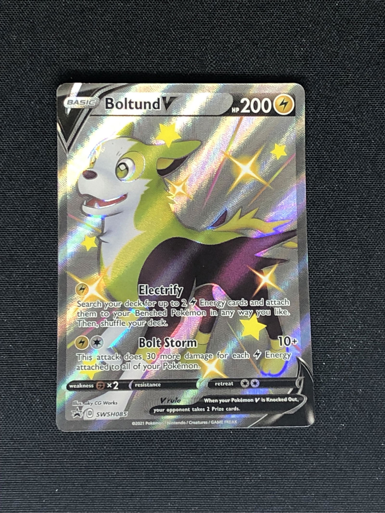 Shiny Boltund V Full Art Pokemon Card (1 of 1)